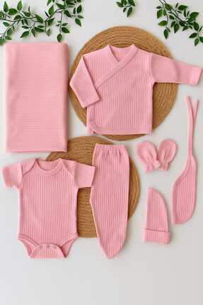 Nakış Sanatı Kişiye Özel Nakışlı 7’li Hastane Çıkışı Seti - Premium Kumaş