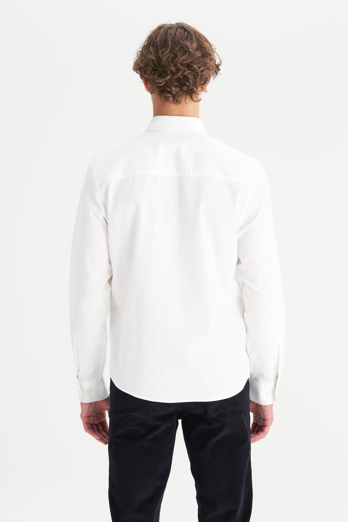 Wrangler  %100 Pamuk Regular Fit Normal Kesim Cep Detaylı Beyaz Gömlek - Görsel 2