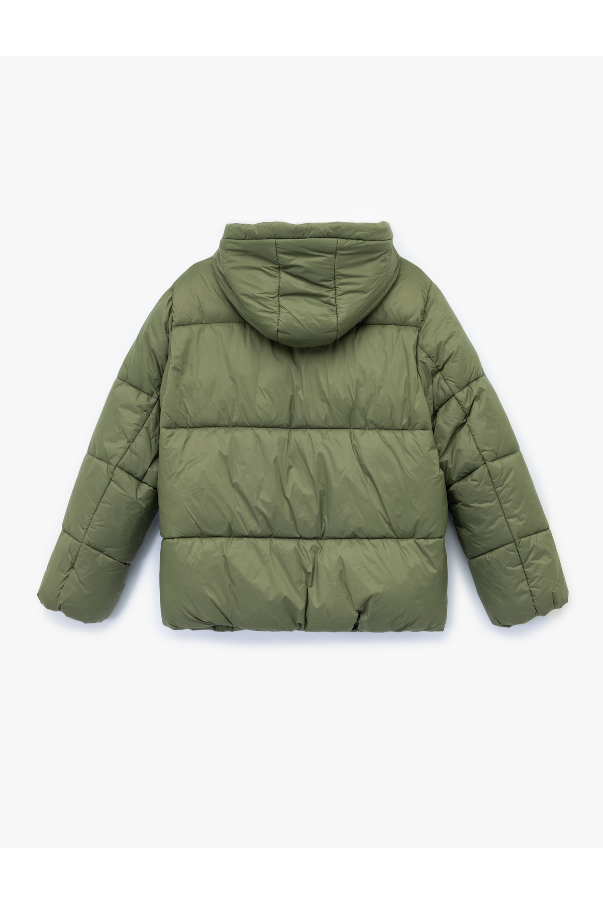 کاپشن پفی کلاه‌دار، آستین بلند، جیب‌دار و زیپ‌دار کوتون