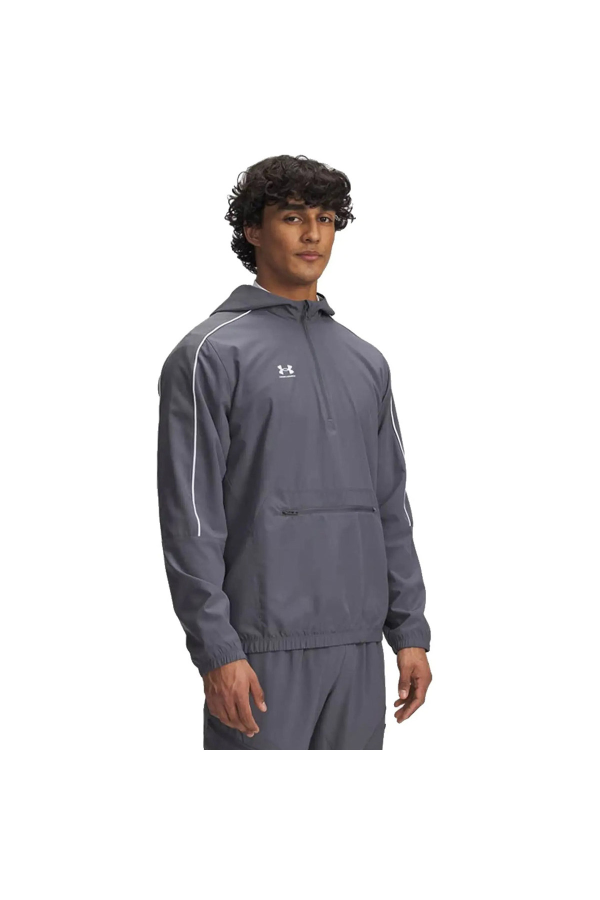 آندر آرمور کاپشن مردانه کلاه دار خاکستری چلنجر مخصوص گرم کردن