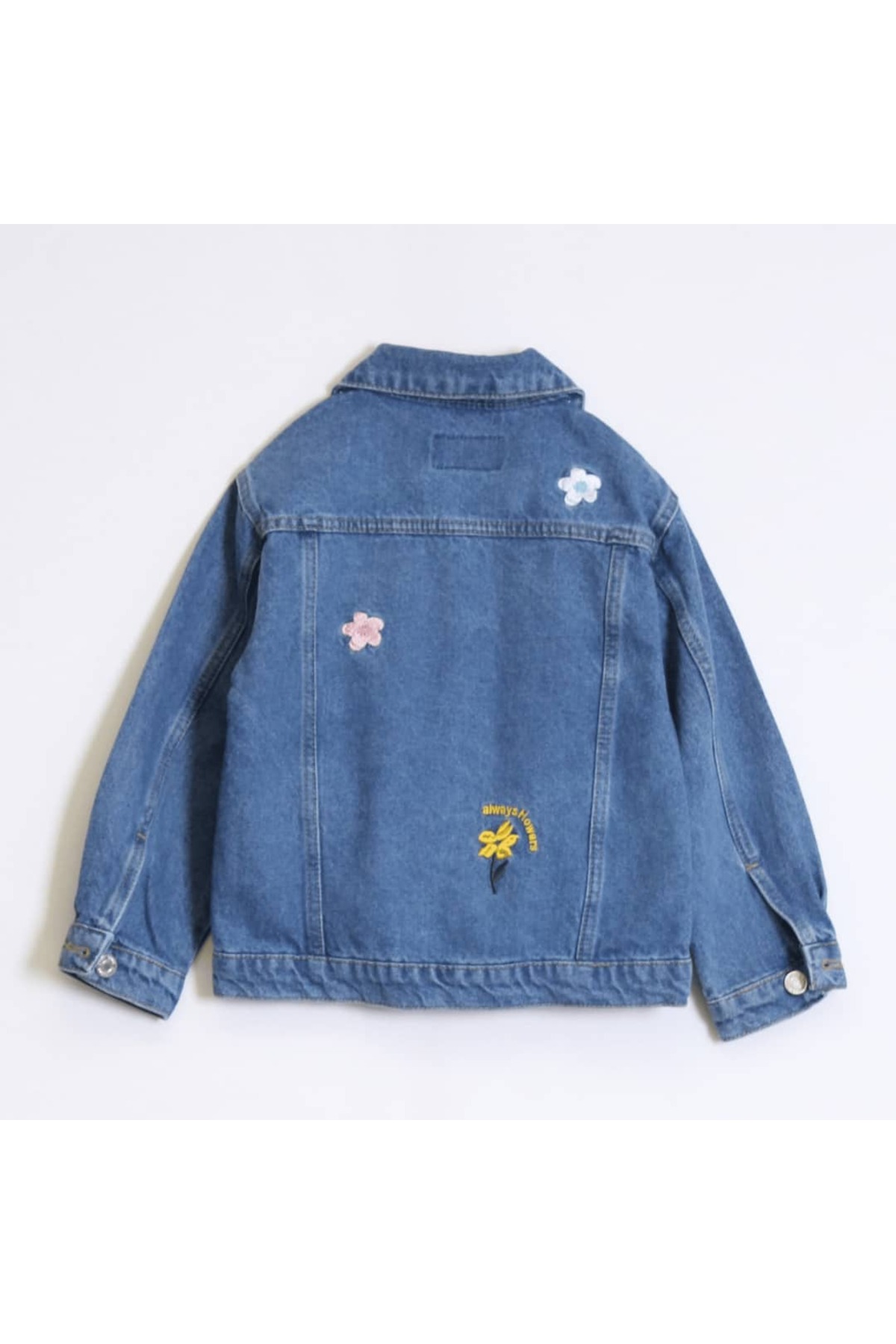OZZY KİDS  Kız Çocuk Nakışlı Kot Ceket - Görsel 4