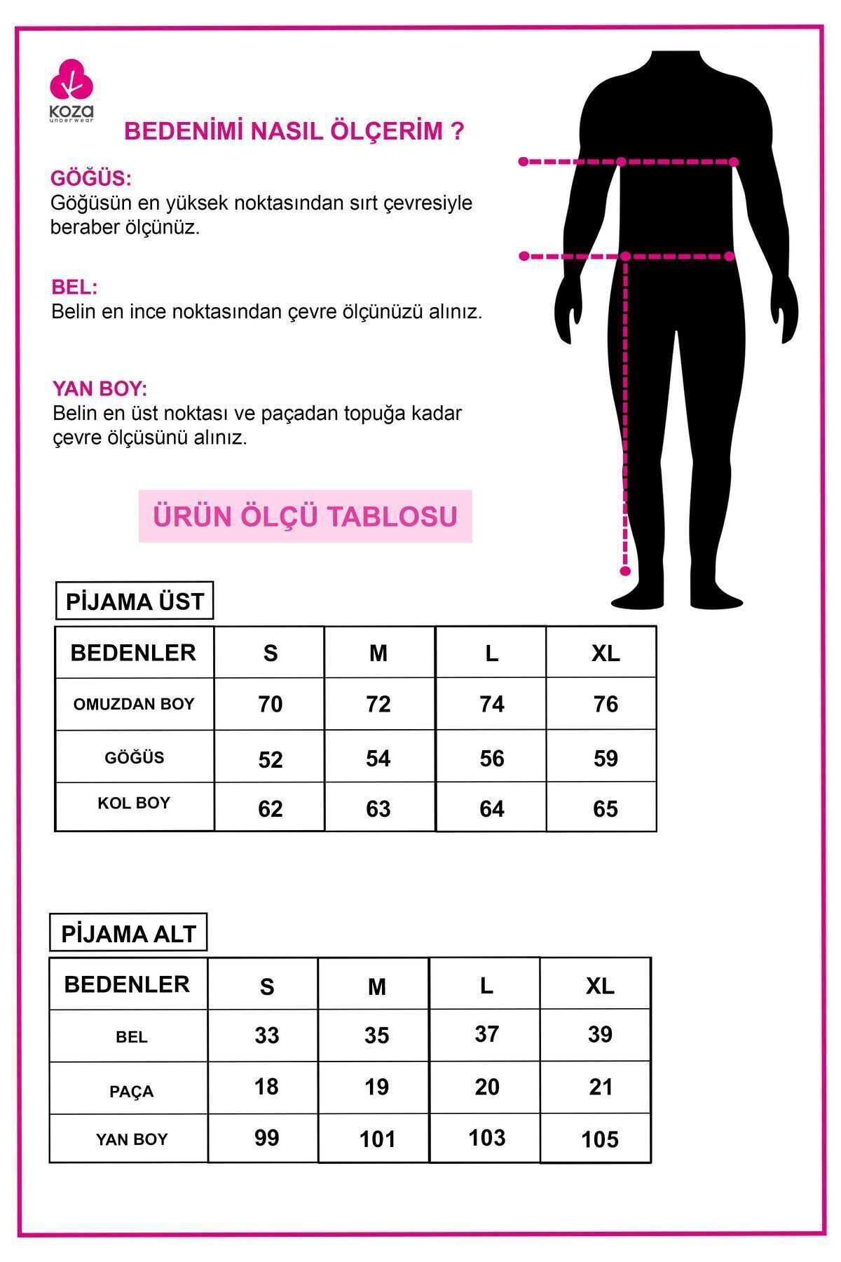 koza iç giyim Erkek Pamuklu Uzun Kollu Önü Patlı Ekose Desenli Pijama Takımı görsel 6