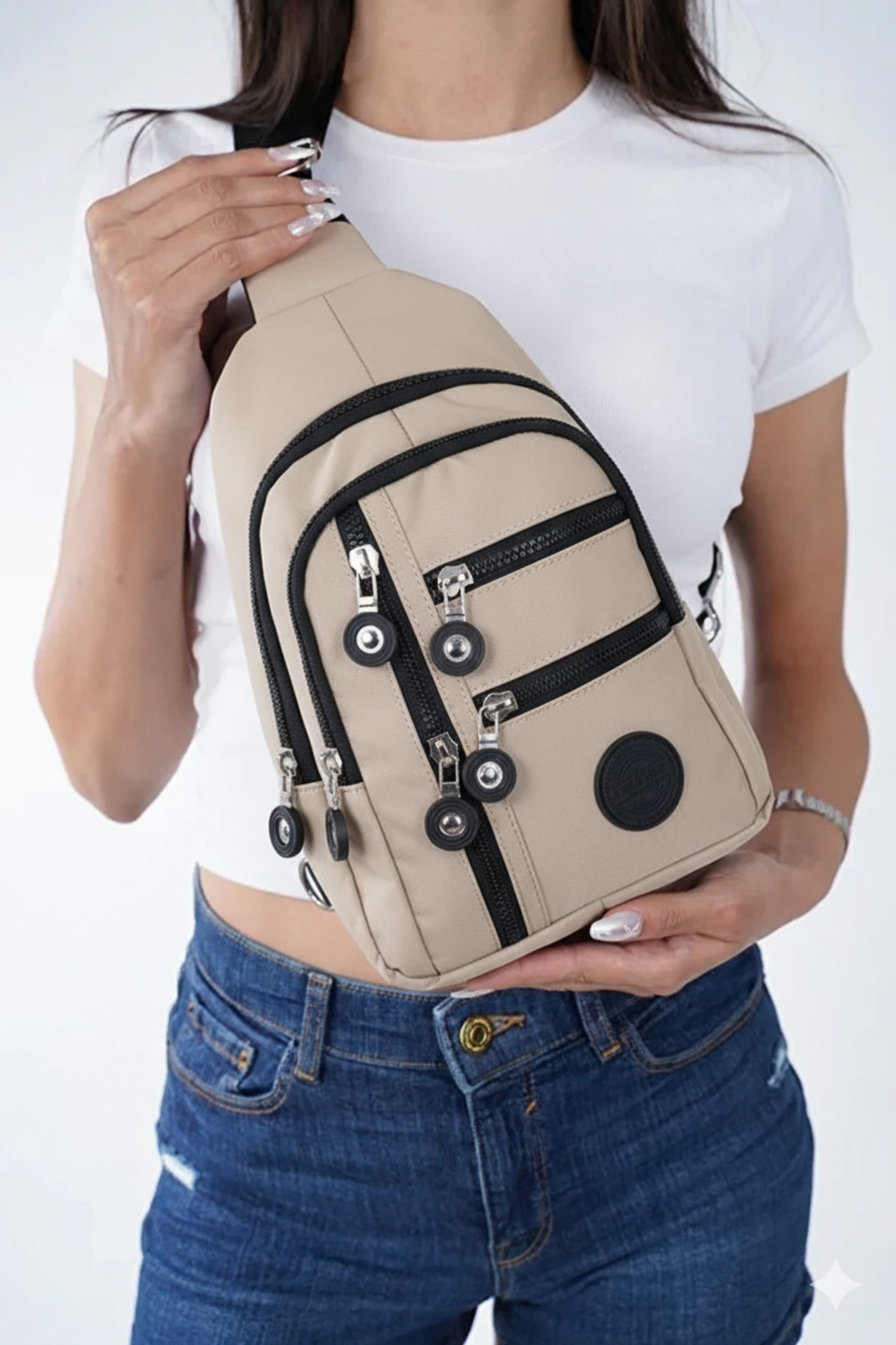 RELIANCE Unisex Çapraz Askılı Göğüs Çantası, Çok Bölmeli Günlük Omuz Çantası, Bodybag görsel 4