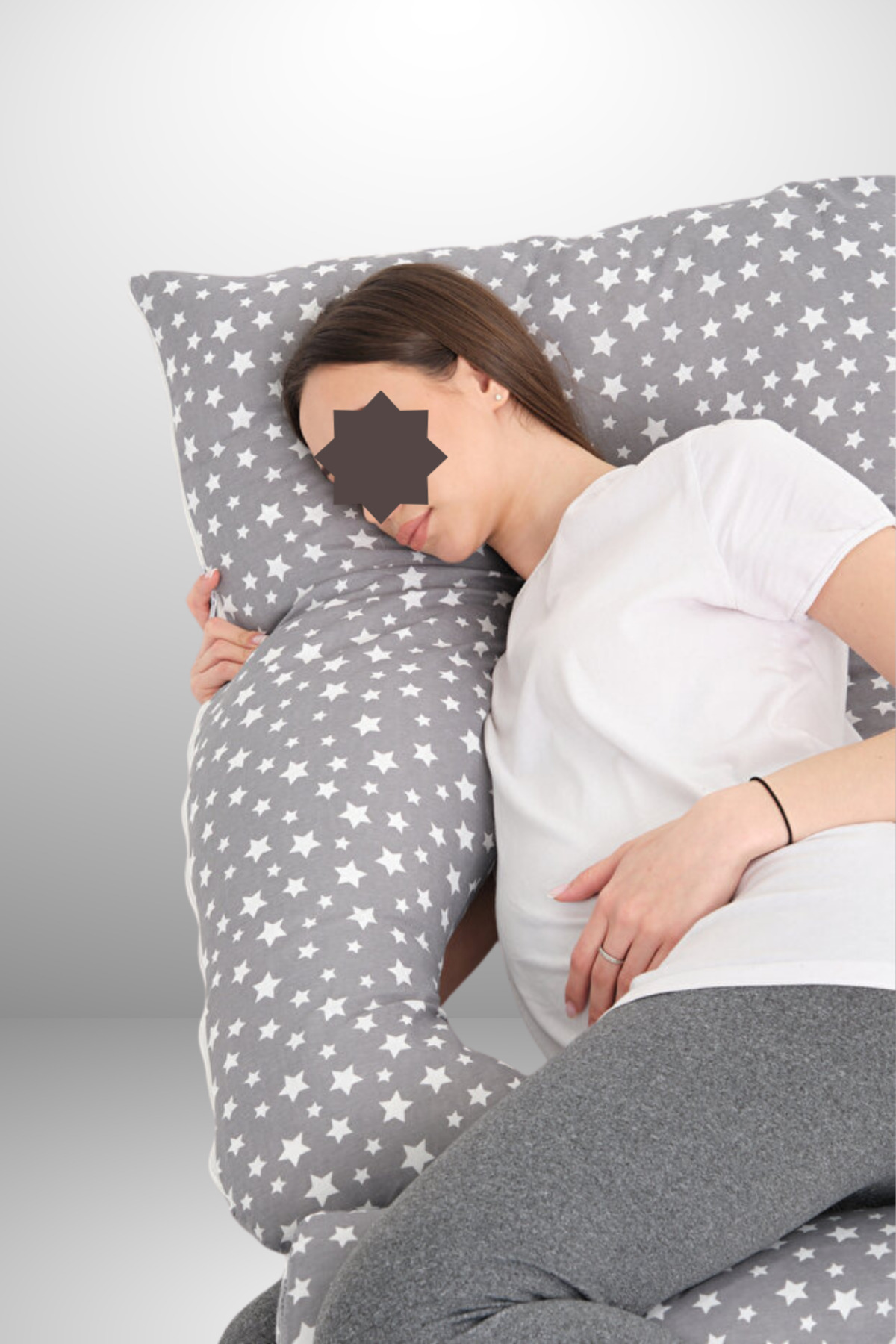 Genel Markalar 5 BÖLGE DESTEKLİ HAMİLE YASTIĞI VE YATAĞI YILDIZLI GRİ RENK fotoğrafı 2 (önizleme)