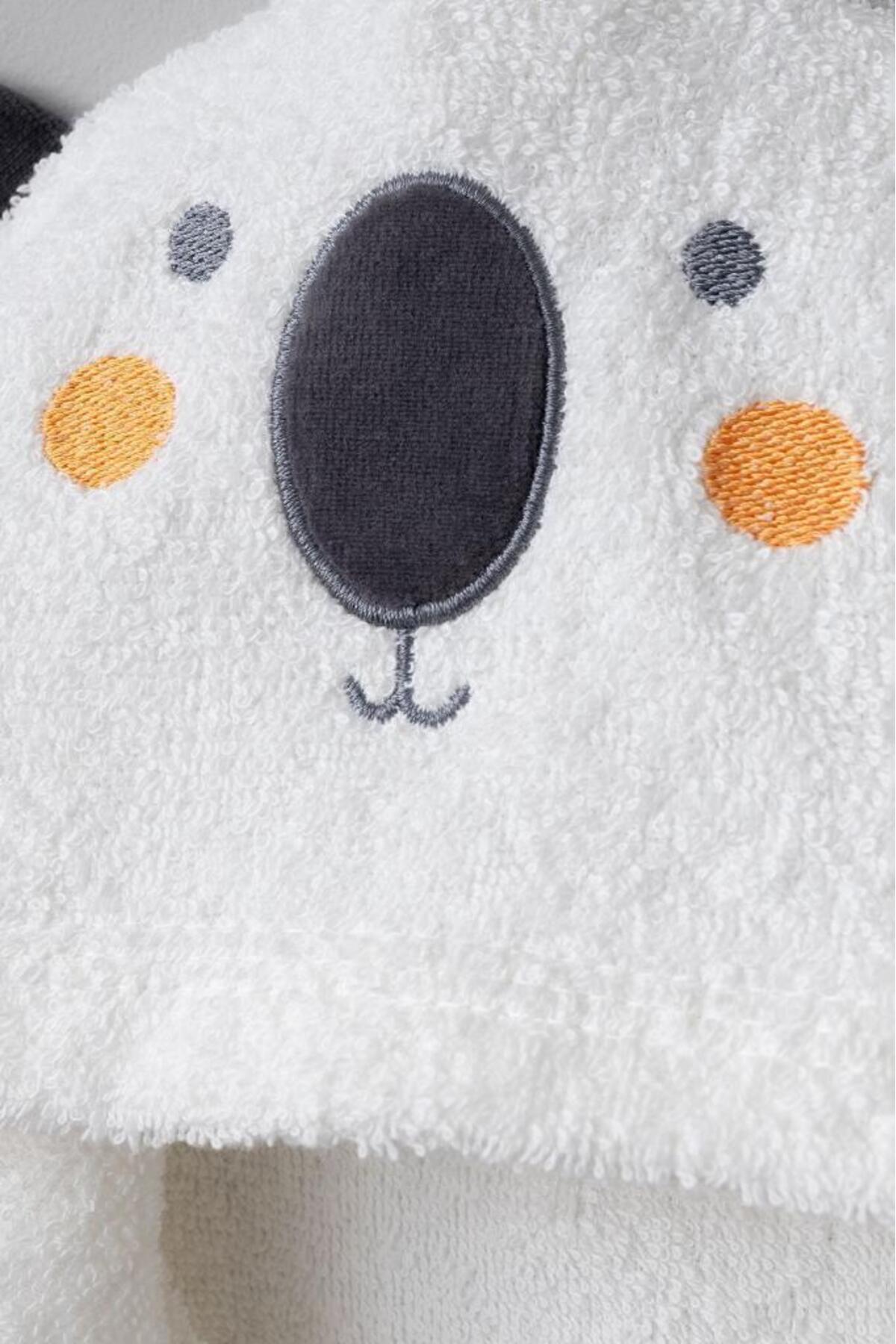 Bebitof Sevimli Koala Desenli %100 Pamuk Bebek Bornoz Seti 0-2 Yaş Kutulu fotoğrafı 2 (önizleme)