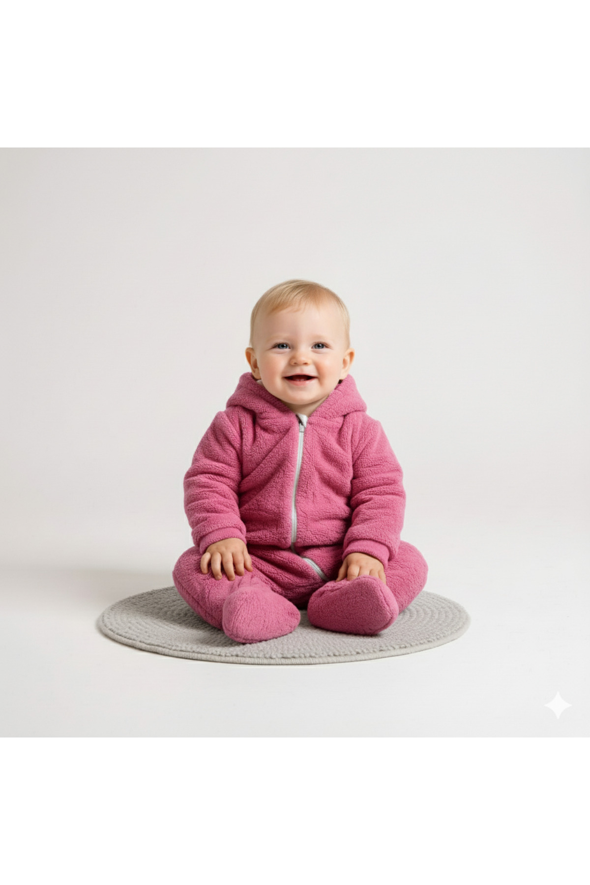 Minelora Kids | Sevimli Tavşan Kulaklı Erkek Bebek Tulumu | Peluş Kışlık Kapüşonlu Tulum | 0-9 Ay fotoğrafı 3 (önizleme)