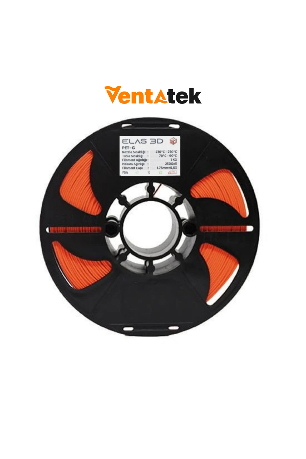 ELAS3D Elas 3D Turuncu PETG Filament - 1.75mm - 1 Kg