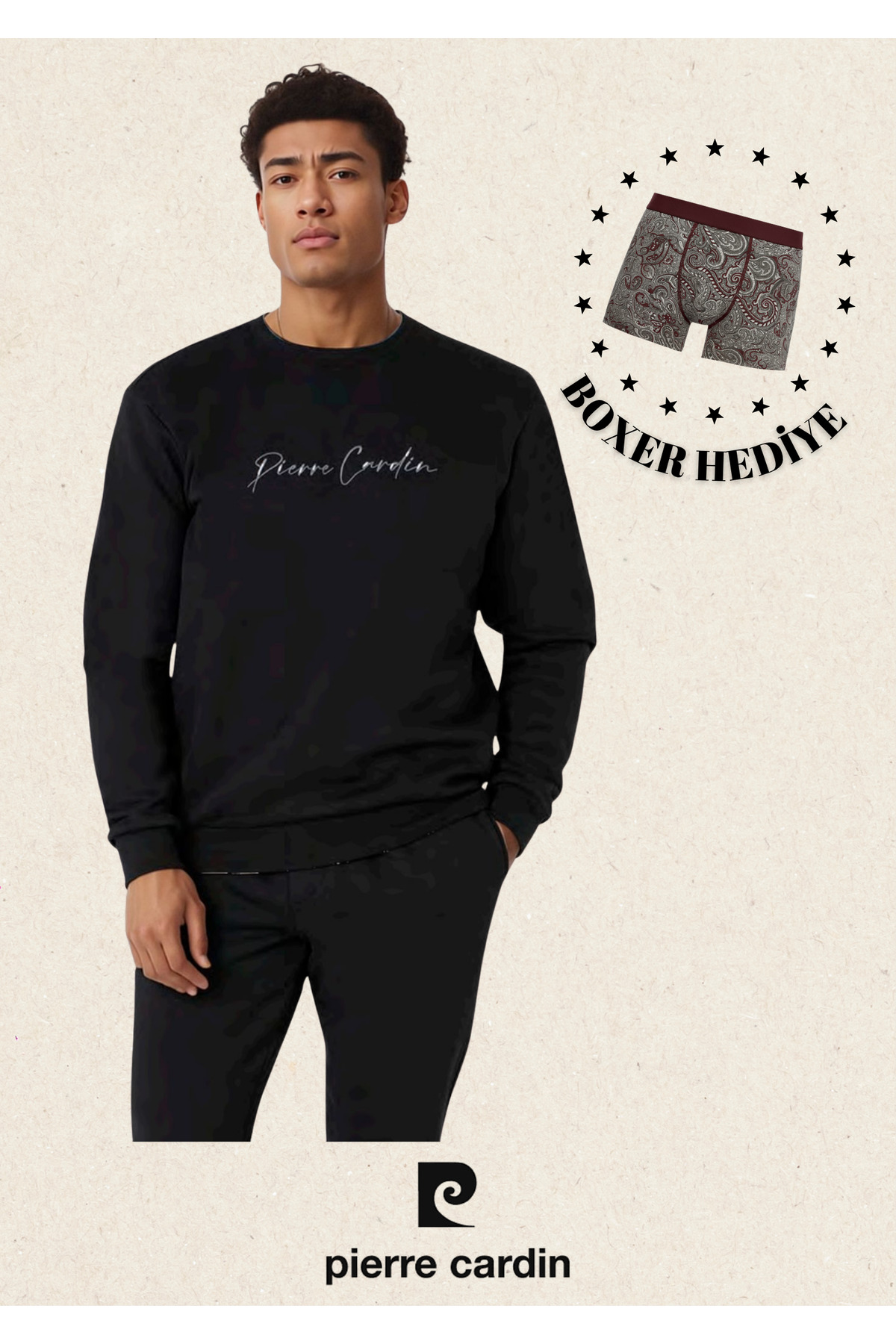 پیر کاردین ست لباس ورزشی مردانه یقه گرد، ۱۰۰٪ پنبه، L1.PC.611.5.001