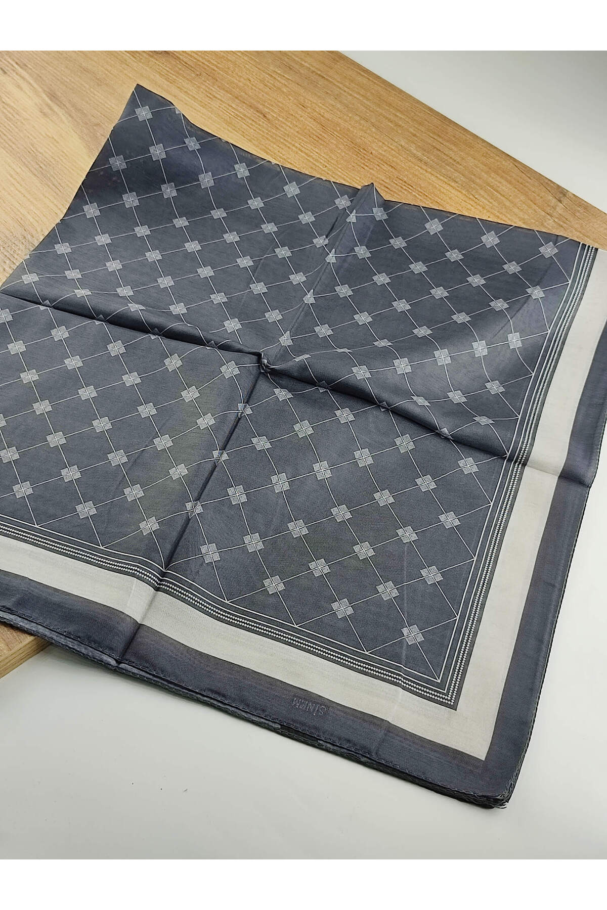 Geometrik Desenli Dijital Elegance Pamuklu Eşarp Yazma SNM1050-13