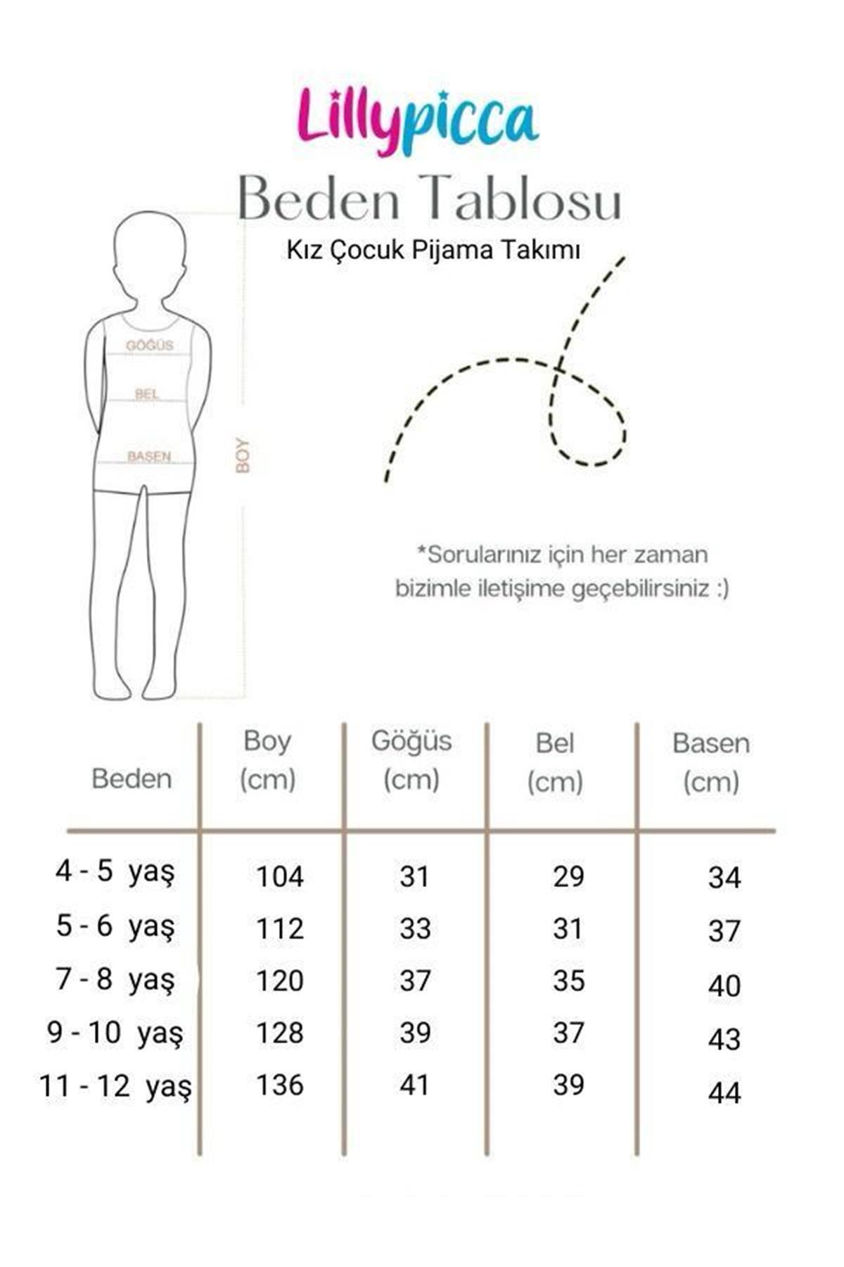 LİLLYPİCCA Fiyonklu Desenli Pamuklu Önden Düğmeli Uzun Kol Kız Çocuk Pijama Takımı fotoğrafı 2 (önizleme)