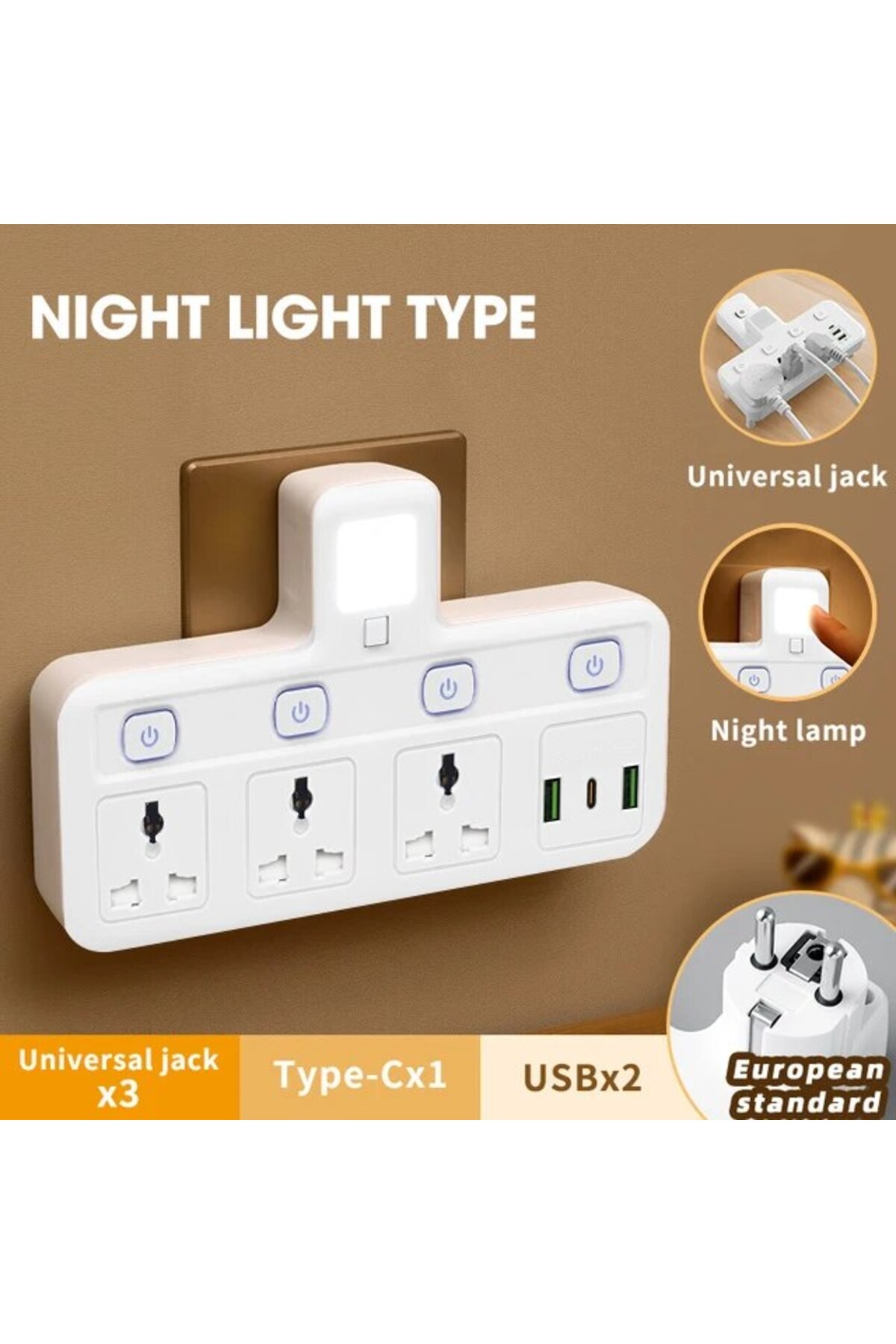 Choice EU Plug With LED EU US UK Plug Universal Outlet Power Strip Multitap A...