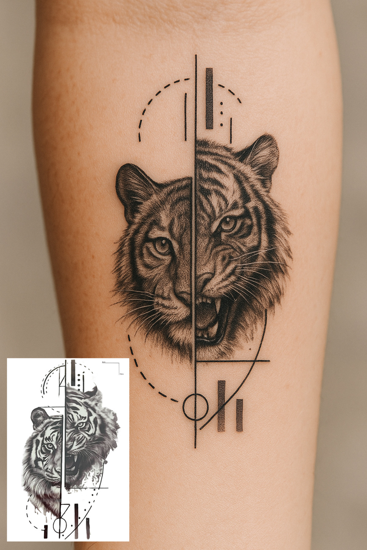 TAKIŞTIR Kaplan Figürlü Mini Dövme Tattoo