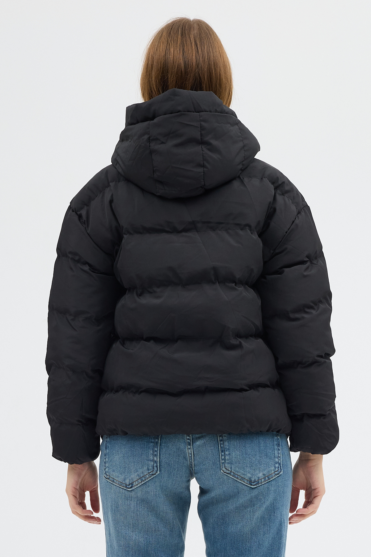 Tonny Black  Kadın Siyah Çift Cepli Fermuarlı Su İtici Kumaş Normal Kesim Dolumlu Şişme Mont - Görsel 6