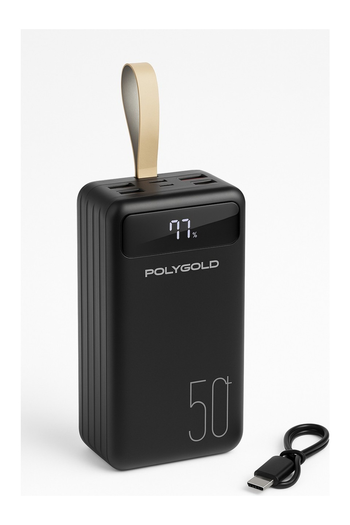 DigiMonster 50.000 Mah Powerbank | LED Ekranlı | 4 Dahili Kablo | Hızlı Şarj | Taşınabilir Şarj Cihazı