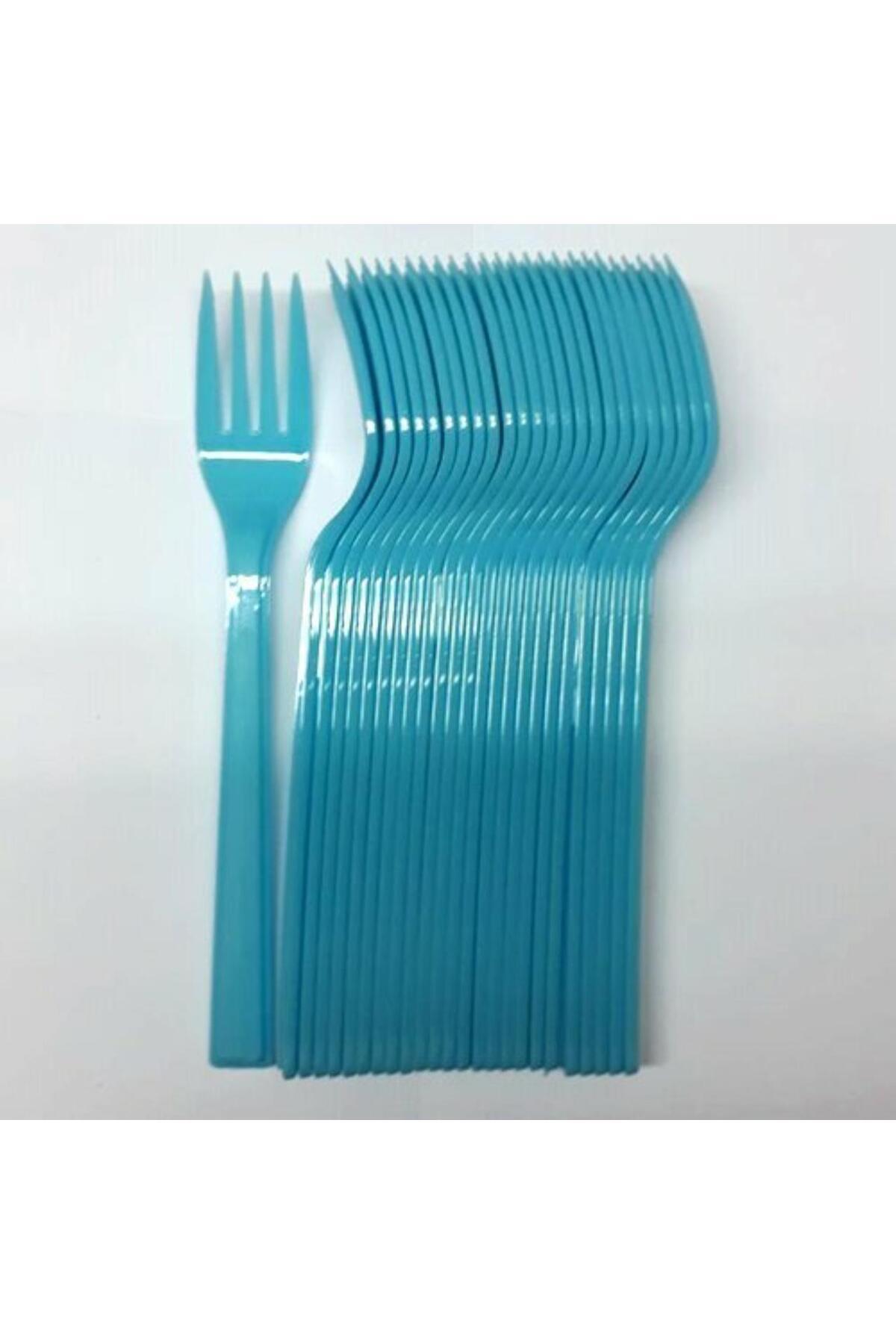 İSTOÇ PARTİ Mavi Renk Plastik Çatal