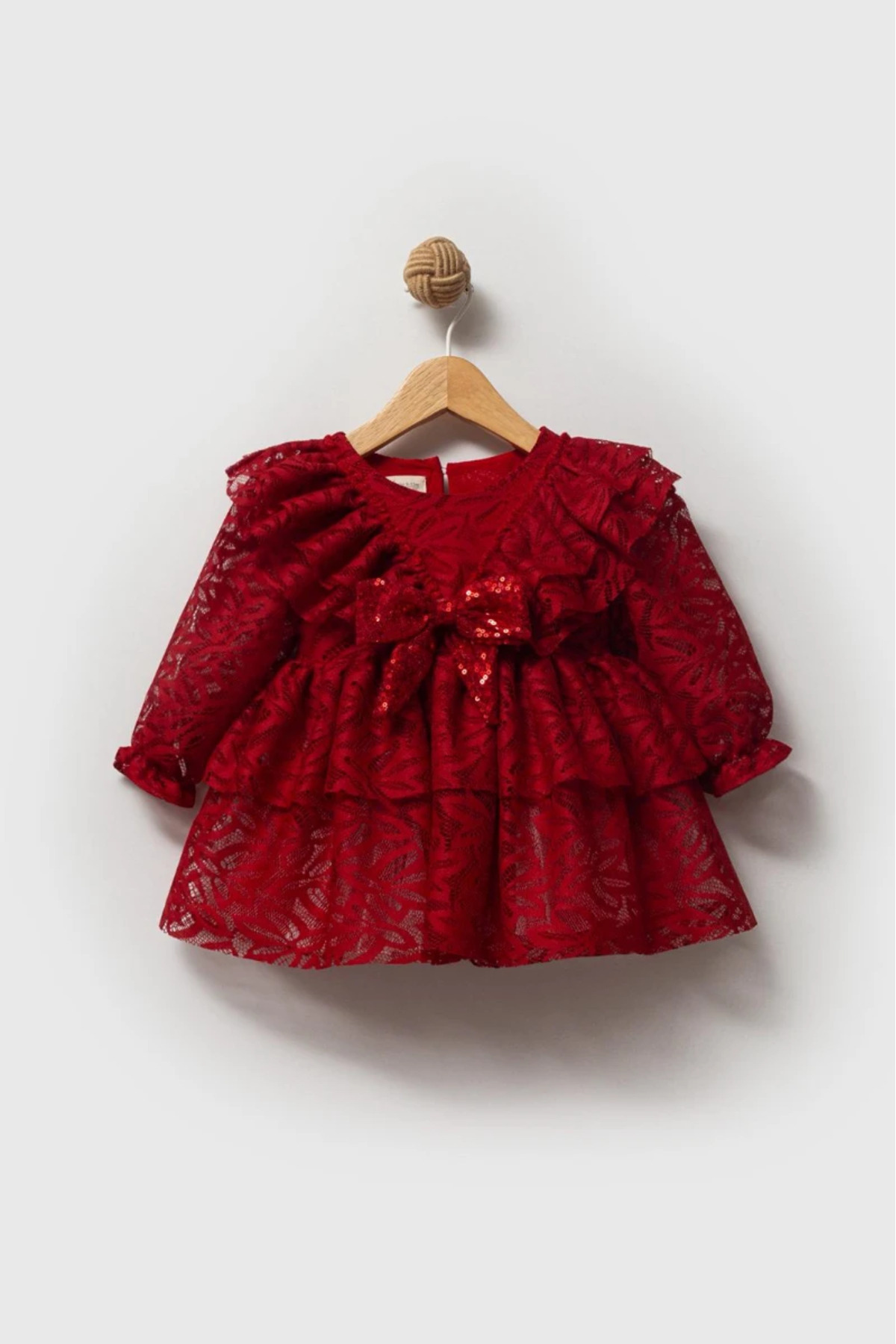 aysskids LOLA Kız Bebek Dantel Detaylı Uzun Kollu Özel Gün Bayramlık Abiye Elbise fotoğrafı 4 (önizleme)