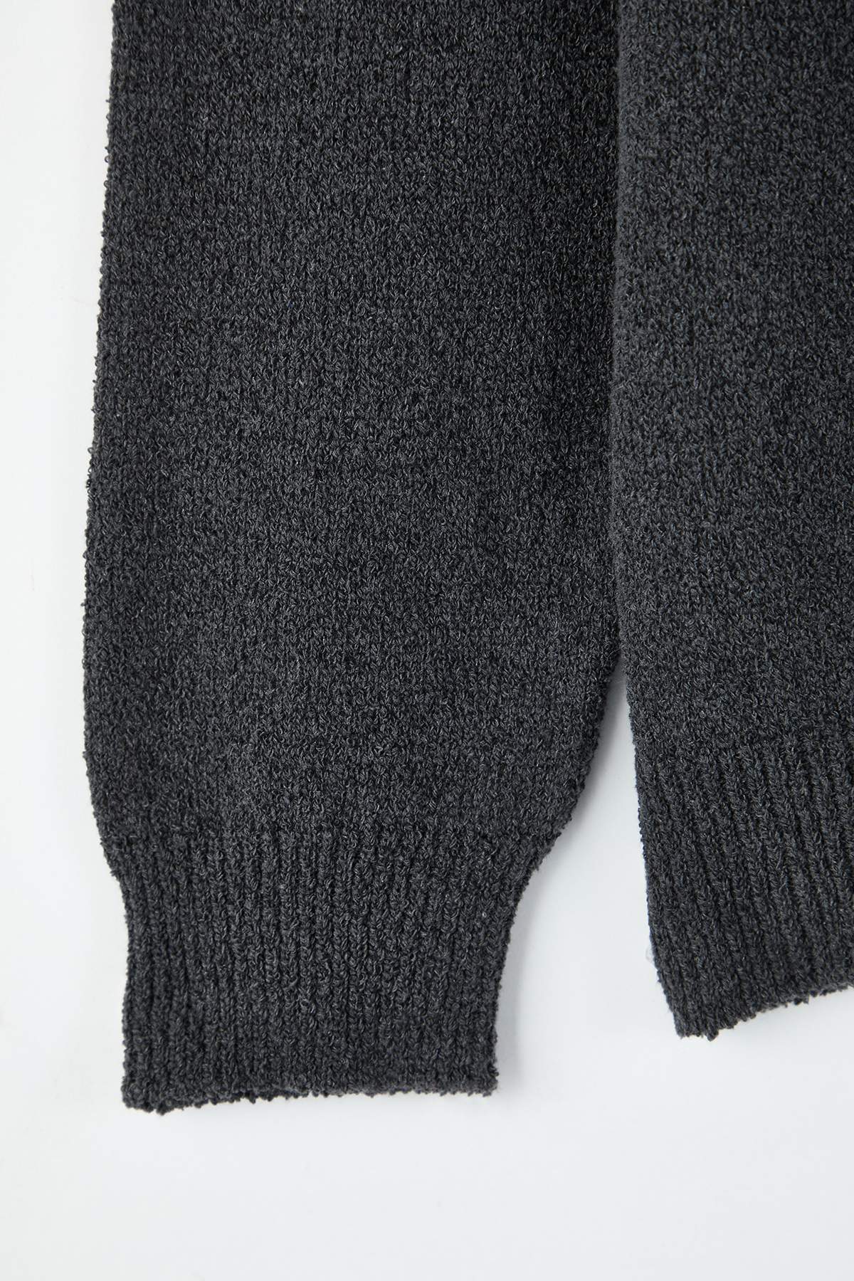 Trendyol Collection Anthracite Regular Polo Neck Textured Sweater