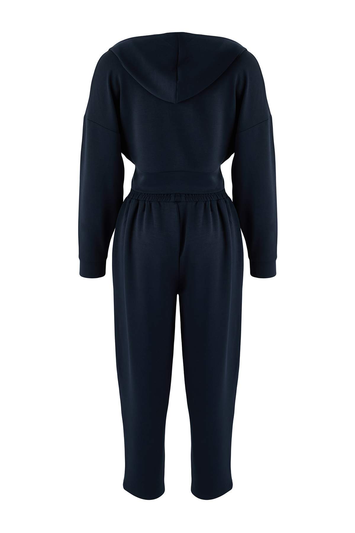 Trendyolmilla  Antrasit Relaxed/Rahat Kalıp Kapüşonlu Yumuşak Kumaşlı Esnek Örme Alt - Üst Takım TWOAW26AU00124 - Görsel 6