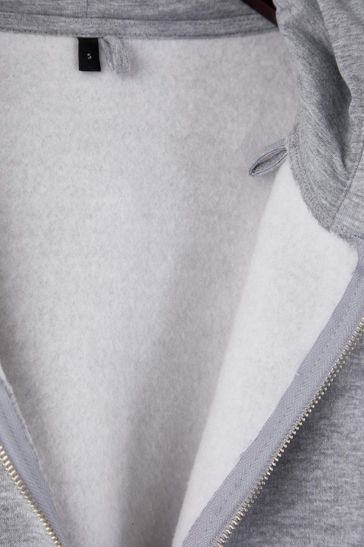 Trendyolmilla  Gri Melanj Kalın İçi Polarlı Kapüşonlu Fermuarlı Oversize/Geniş Kesim Örme Sweatshirt TWOAW26SW00111 - Görsel 6