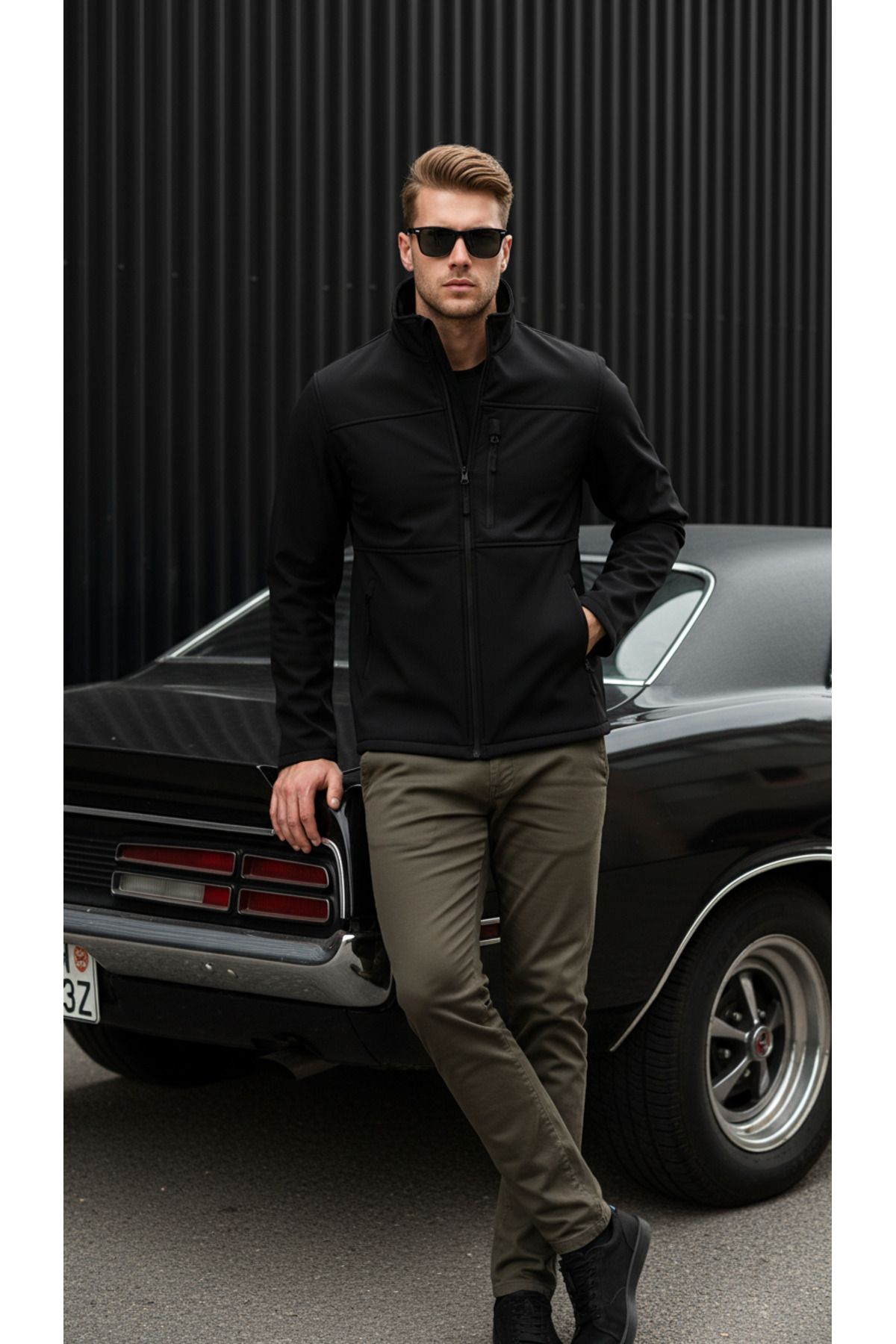 Erkek Softshell Mont İçi Polarlı Su Rüzgar Geçirmez Kışlık Outdoor Mont — مشکی — تصویر 6 از 8