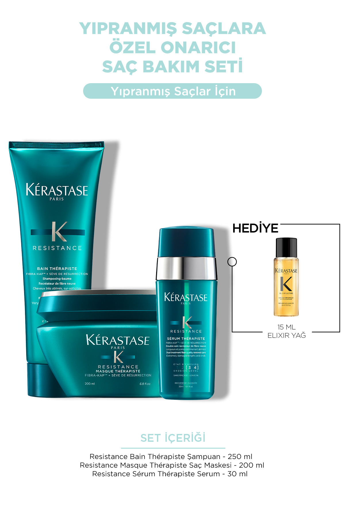Kerastase Resistance Yıpranmış Saçlara Özel Onarıcı Saç Bakım Seti