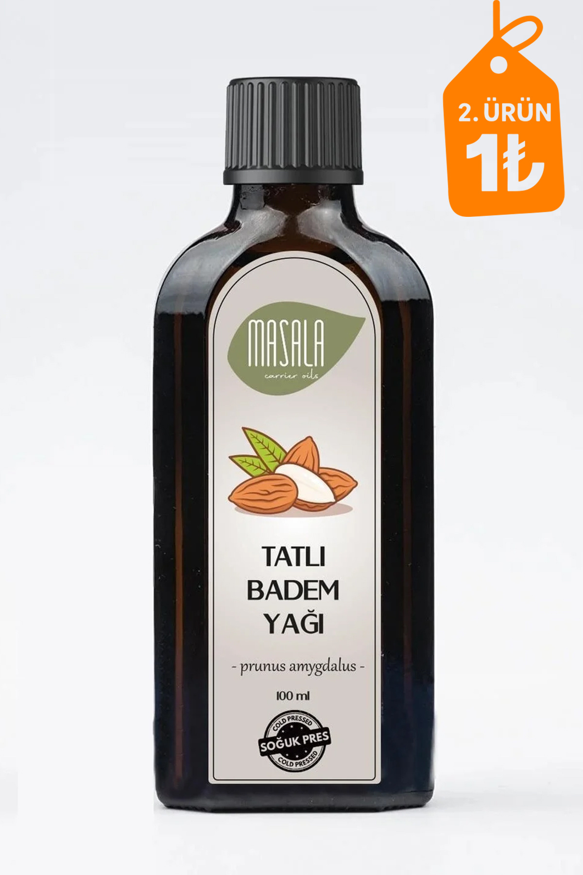 Masala Tatlı Badem Yağı 100 Ml. Soğuk Pres (sweet Almond Carrier Oil)