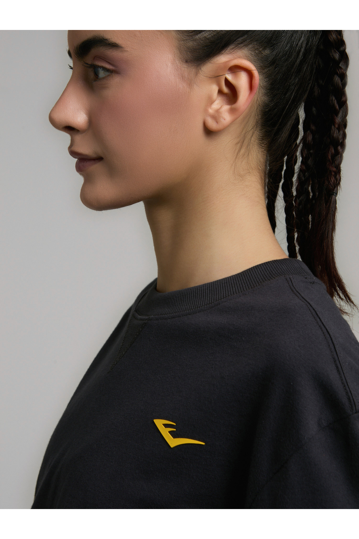 EVERLAST Ever Classics Wmn Comfort Füme Kadın Crop Tişört görsel 4