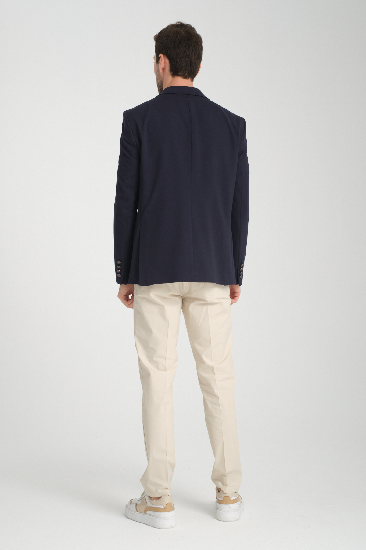 Frappoli  Baselna Krv Erkek Koyu Lacivert Kruvaze 6 Adet Metal Düğmeli 4 Mevsim Blazer Ceket - Görsel 9