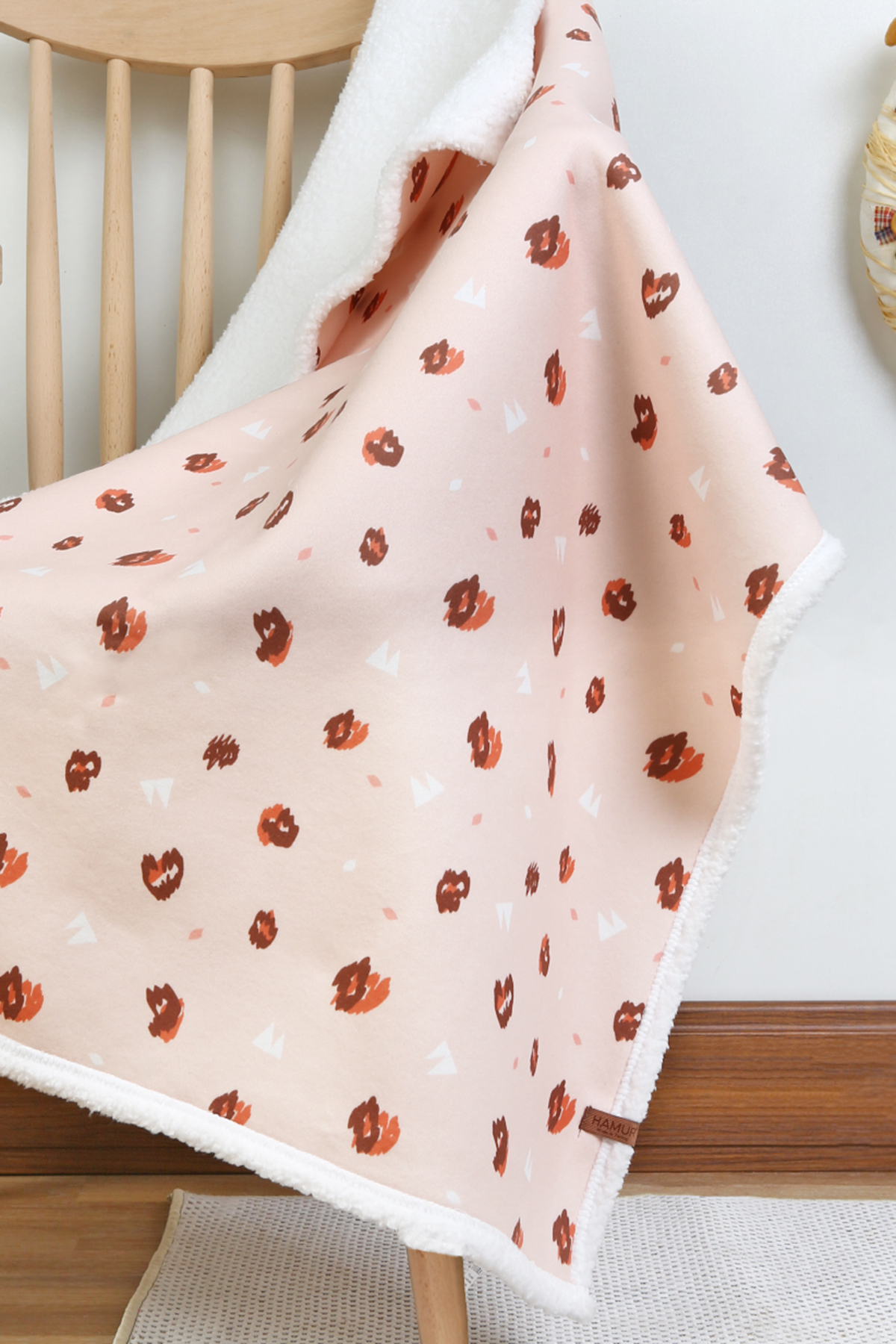 HAMUR Fluffy Bebek Battaniyesi 80x100 Cm Ada Kundak Puset Çift Taraflı Koyun Tüyü Battaniye 100x80 fotoğrafı 2 (önizleme)