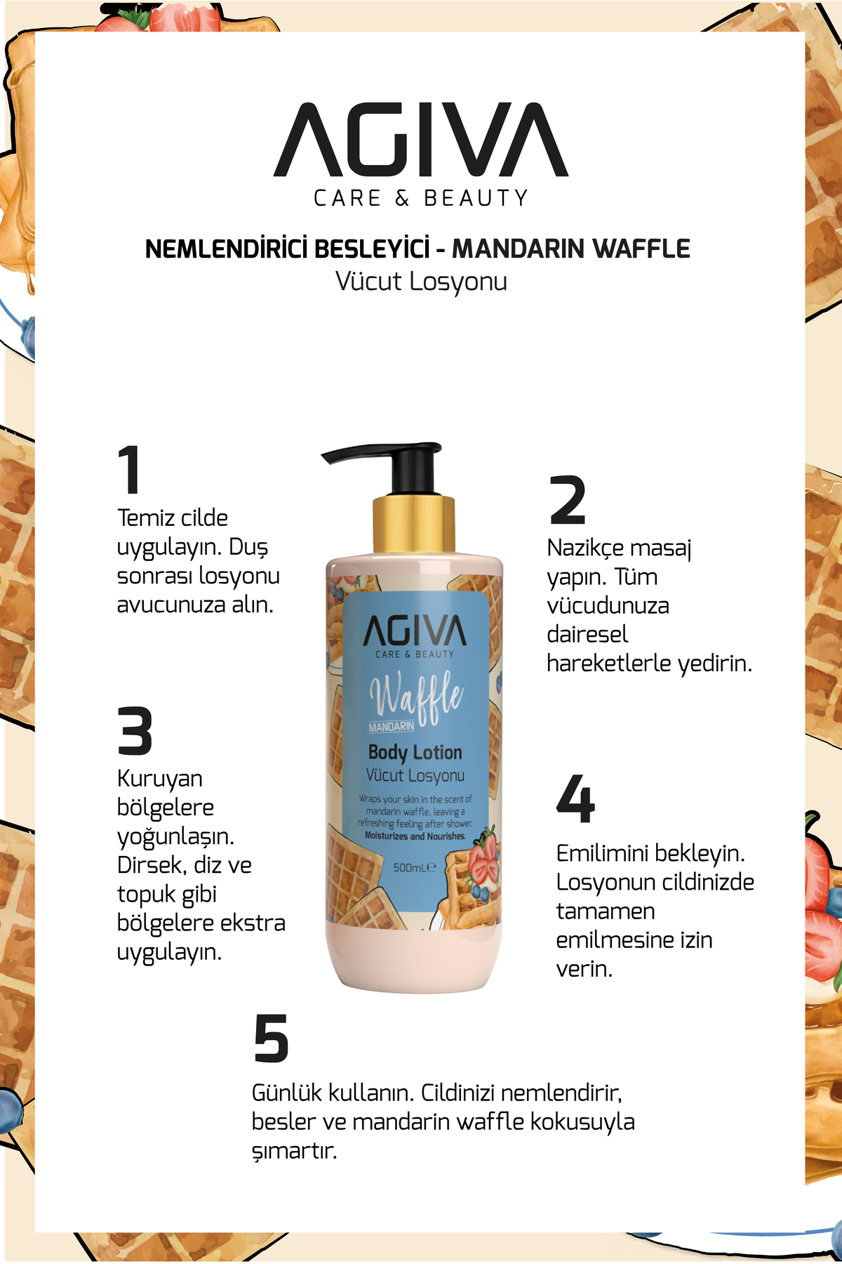 Mandarin&Waffle Özlü Besleyici ve Nemlendirici Vücut Losyonu — 001-AGK-063 — تصویر 3 از 5