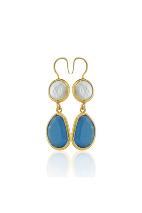 Design by Kadir Kadir Jewellery 22 Ayar Altın Kaplama Kadın İnci Küpe -El İşç...