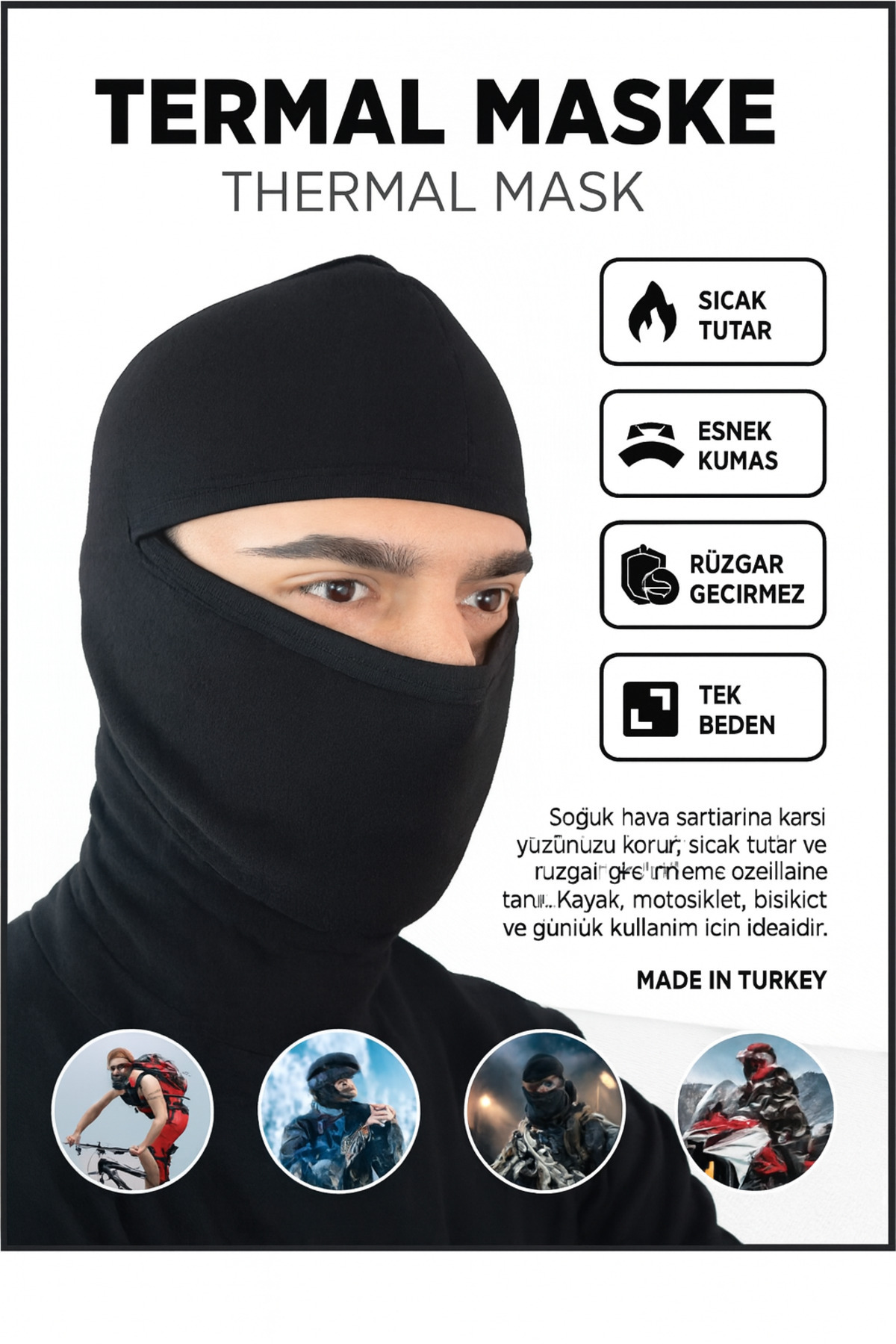 bdrmwear Desensiz Tek Renk Yüz Maskesi