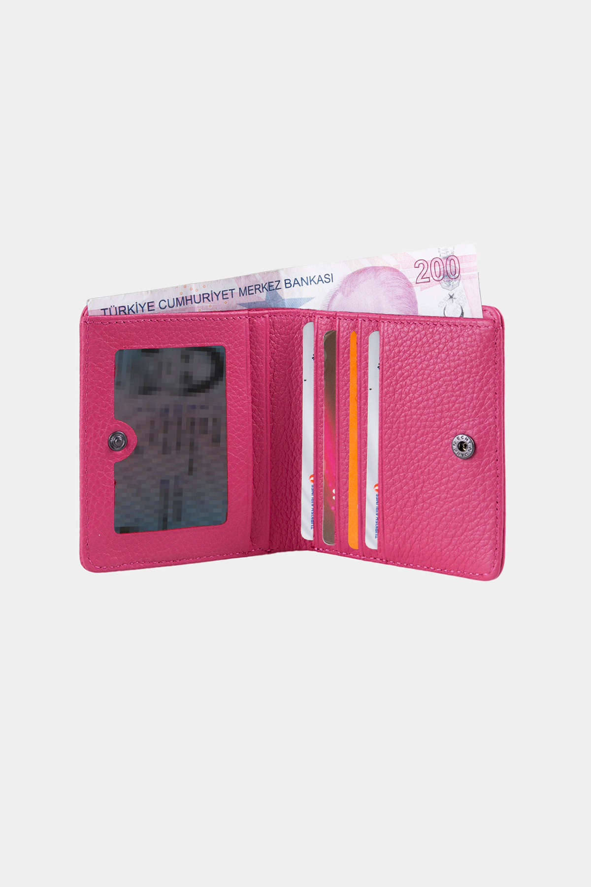 Grande 2833 Hakiki Deri Elegance Mini Kadın Cüzdanı Fuşya görsel 7