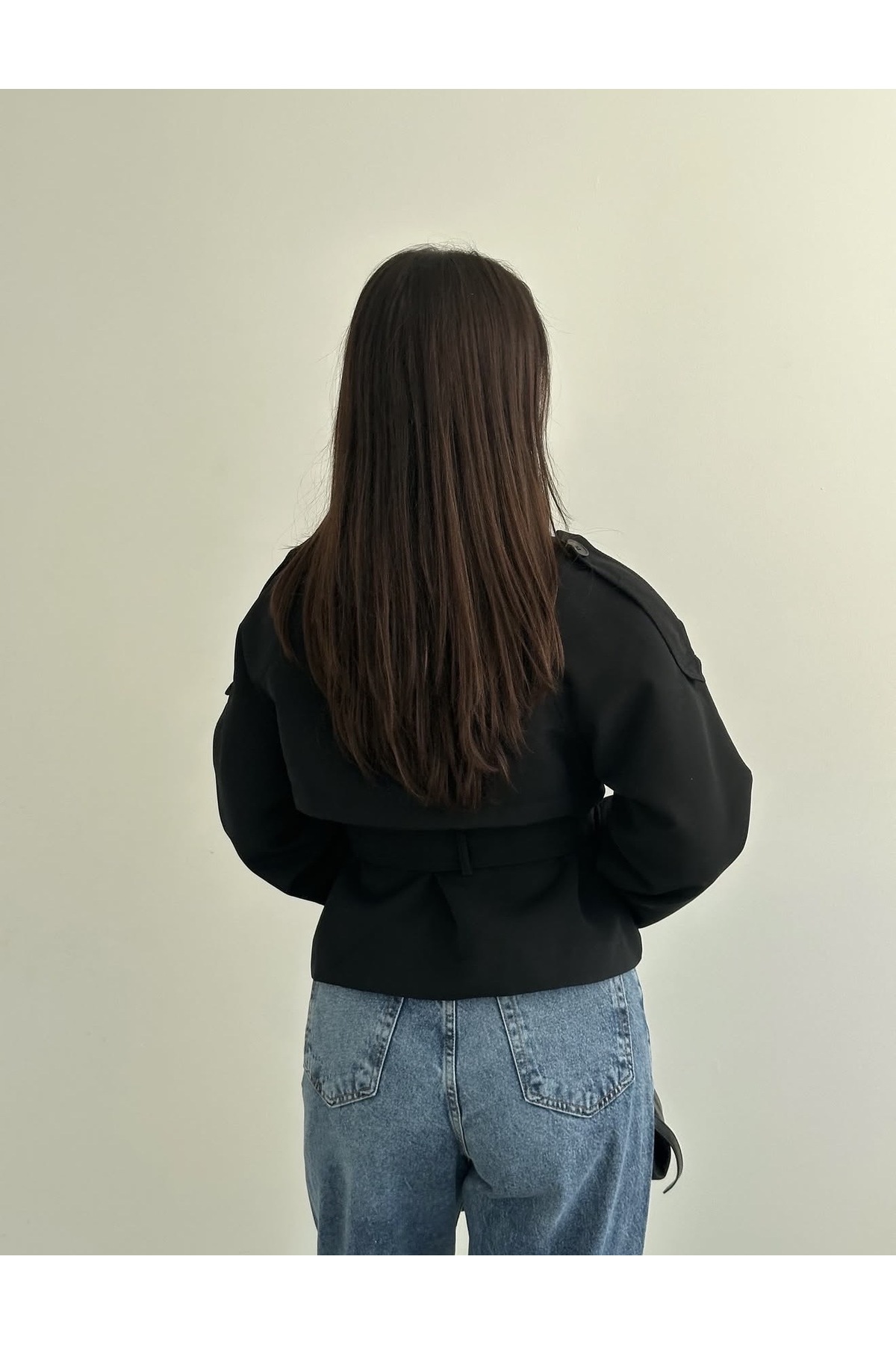 Lux Vestimenta BSK DİK YAKA KISA TRENCKOT görsel 3