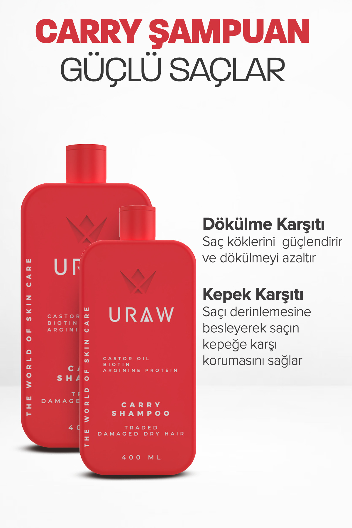 Kırmızı Şampuan | Yoğun Saç Dökülmesine Karşı Bakım Şampuan 400 ml — URW01 — تصویر 2 از 5