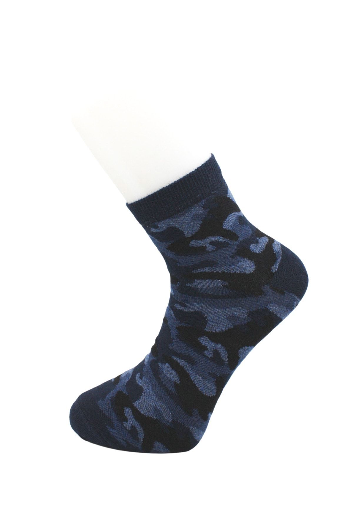 KARDELER ORAP Men's Half Socks Camouflage Military Patterned Cotton Socks  Pack of 4- Trendyol