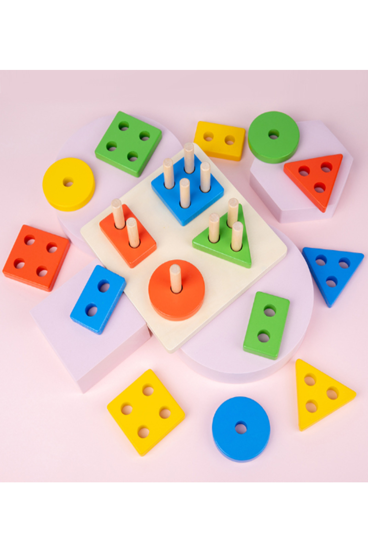 ۱۷ تکه شکل‌های هندسی، چیدمان بولتاک، هماهنگی دست و چشم، بازی جورکردنی