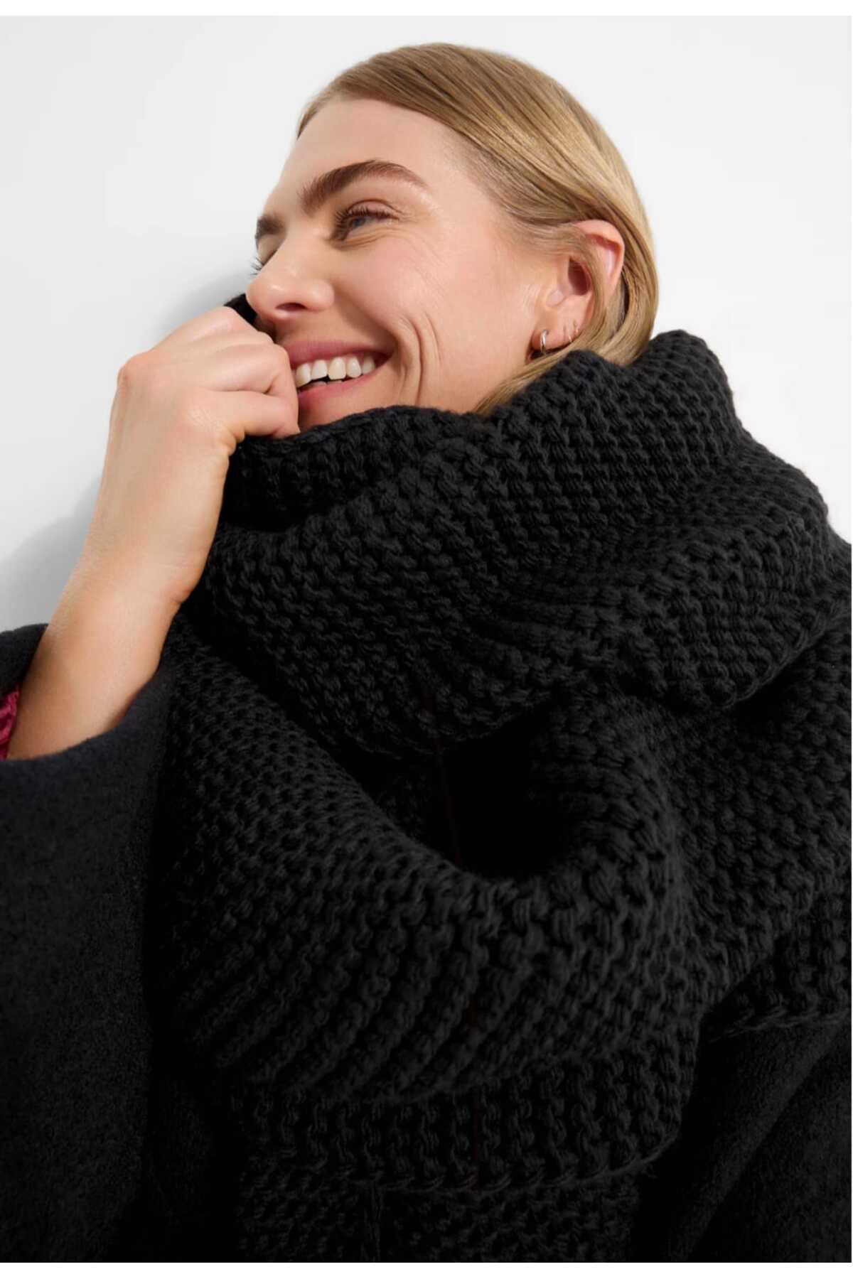 Sheilar  Links Örgü Triko Atkı Kaşkol - Görsel 3