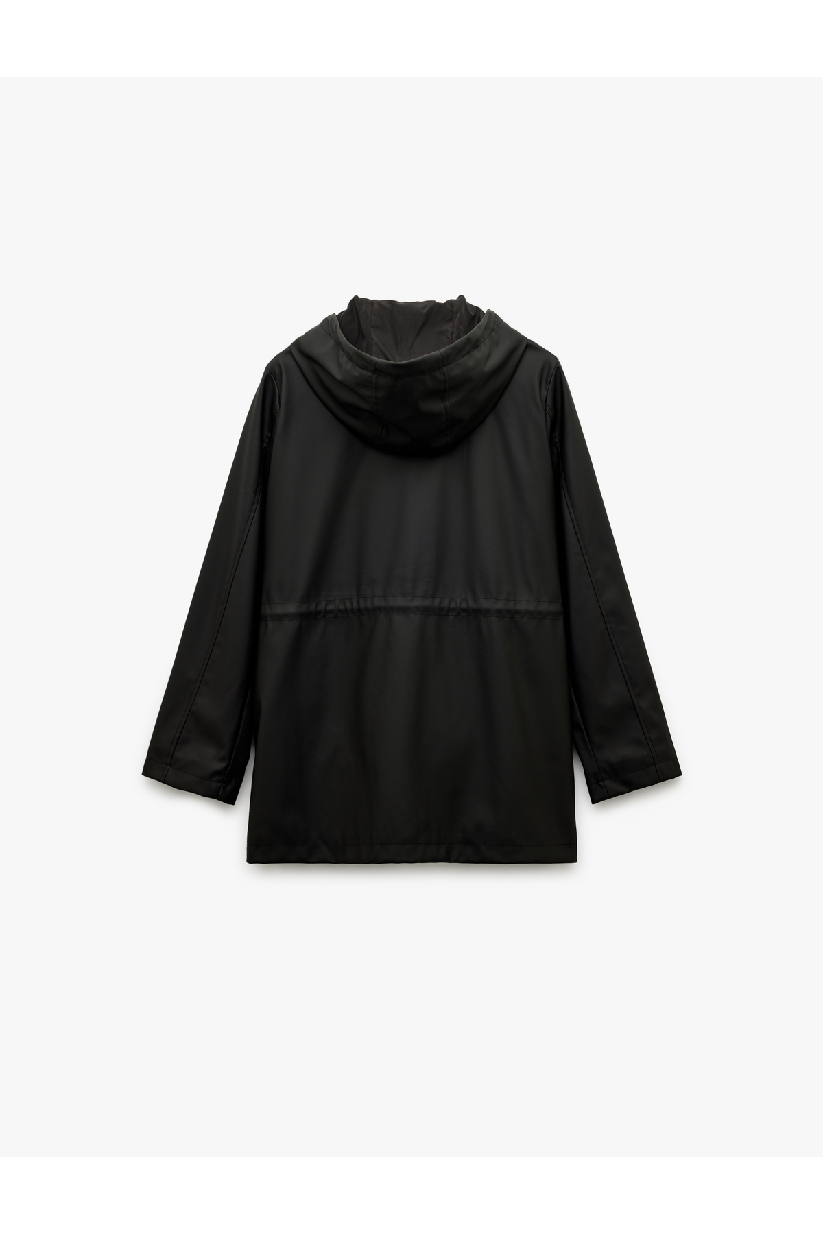 Koton  Cepli Beli Bağlamalı Uzun Kollu Fermuarlı Kapüşonlu Yağmurluk - Görsel 4