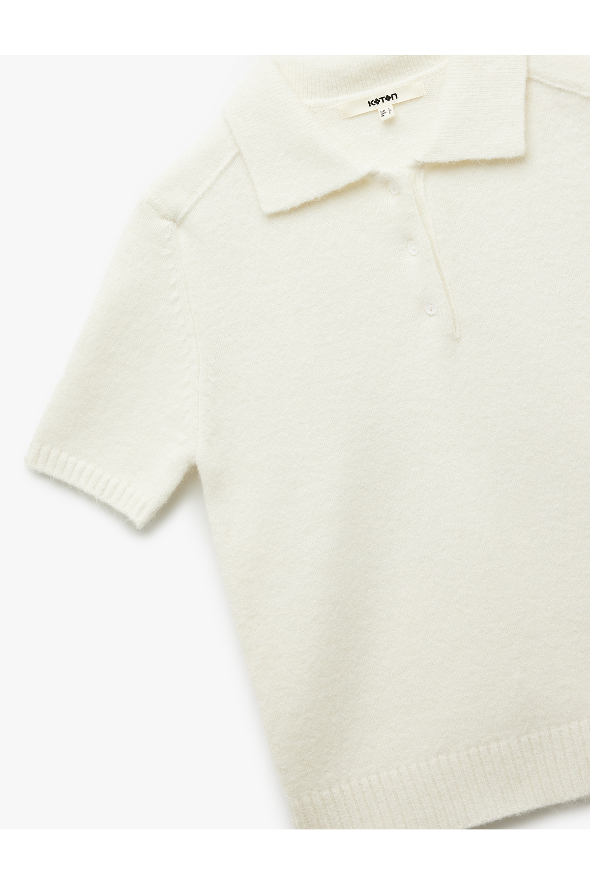 Koton  Kısa Kollu Düğmeli Polo Yaka Triko Kazak - Görsel 6