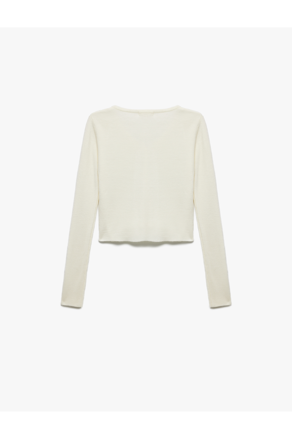 Koton  Uzun Kollu Bisiklet Yaka Triko Hırka - Görsel 4