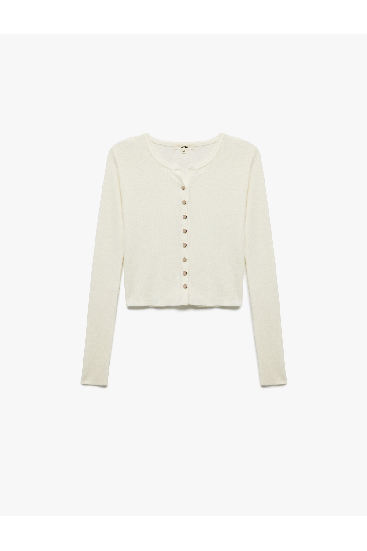 Koton  Uzun Kollu Bisiklet Yaka Triko Hırka - Görsel 3