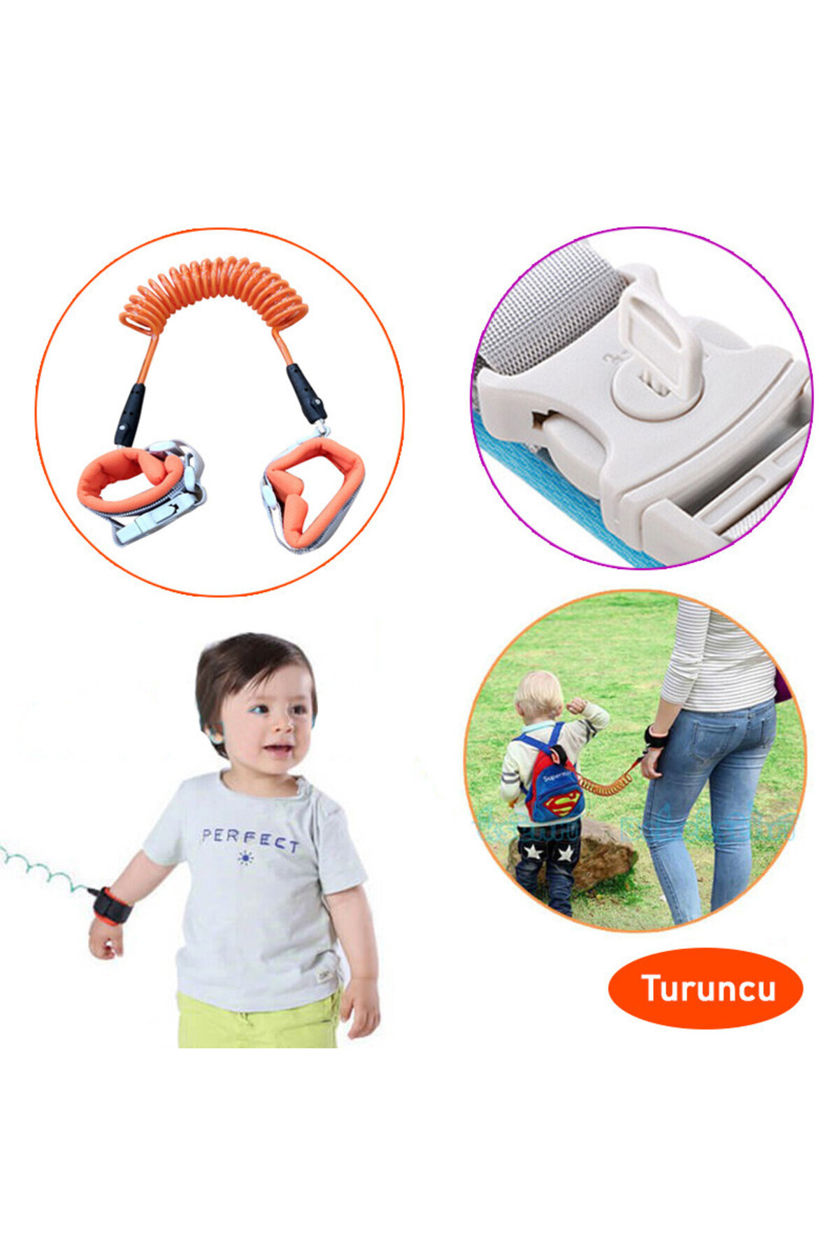 Evokids Extra Kilitli Güvenlik Bilekliği - (Çelik Uçlu) - Turuncu