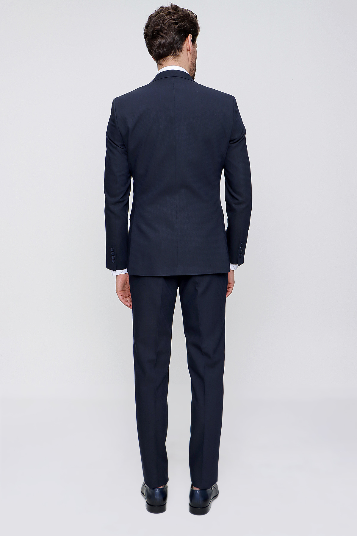 Morven  Lacivert Yelekli Jakarlı Slim Fit Dar Kesim 6 Drop Erkek Takım Elbise - Görsel 9