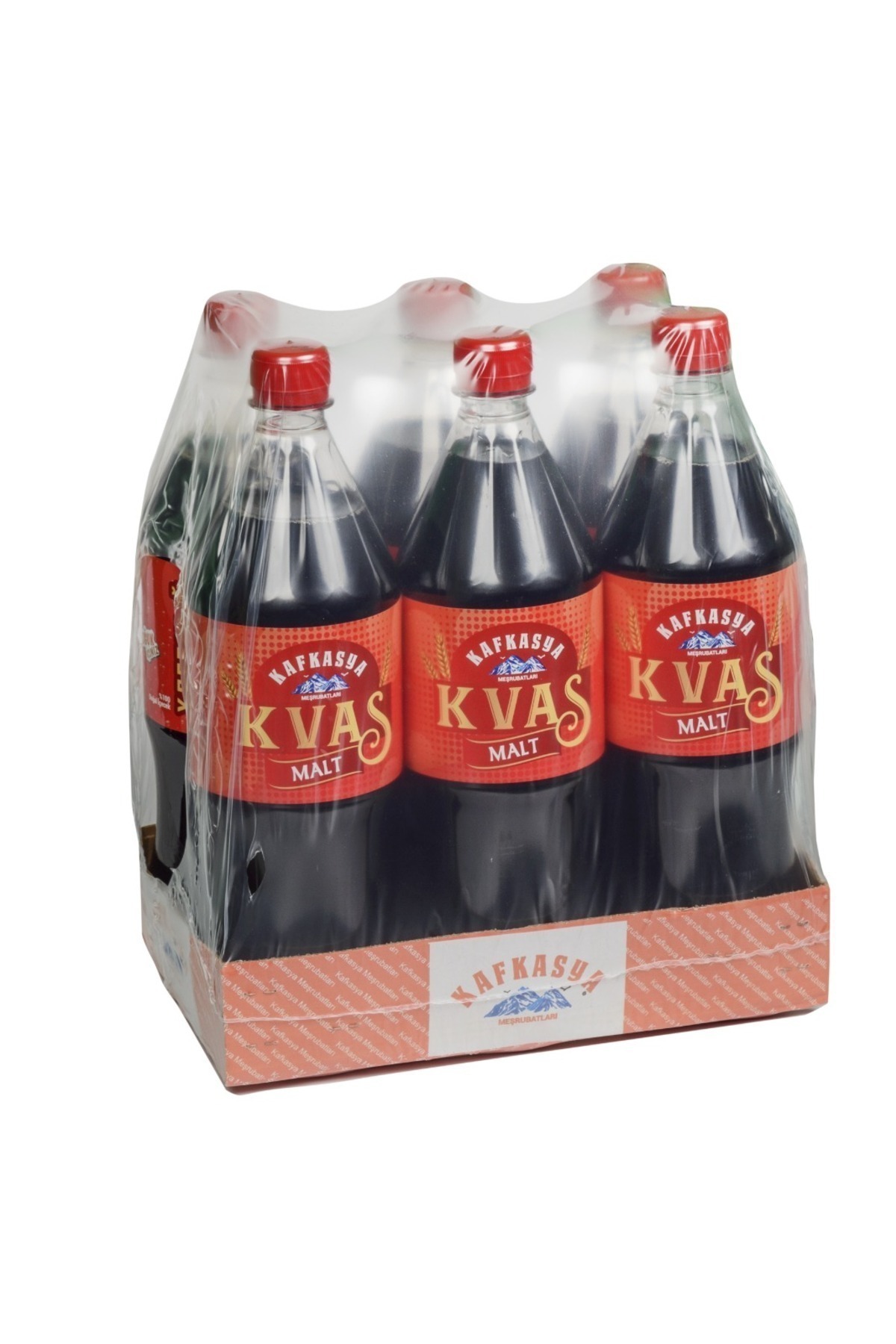 kafkasya meşrubatları Alkolsüz Gazlı MALT İçeceği -Doğal KVAS Gazozu - Натуральный Безалкогольный КВАС ( 1 Lt X 6 Adet)