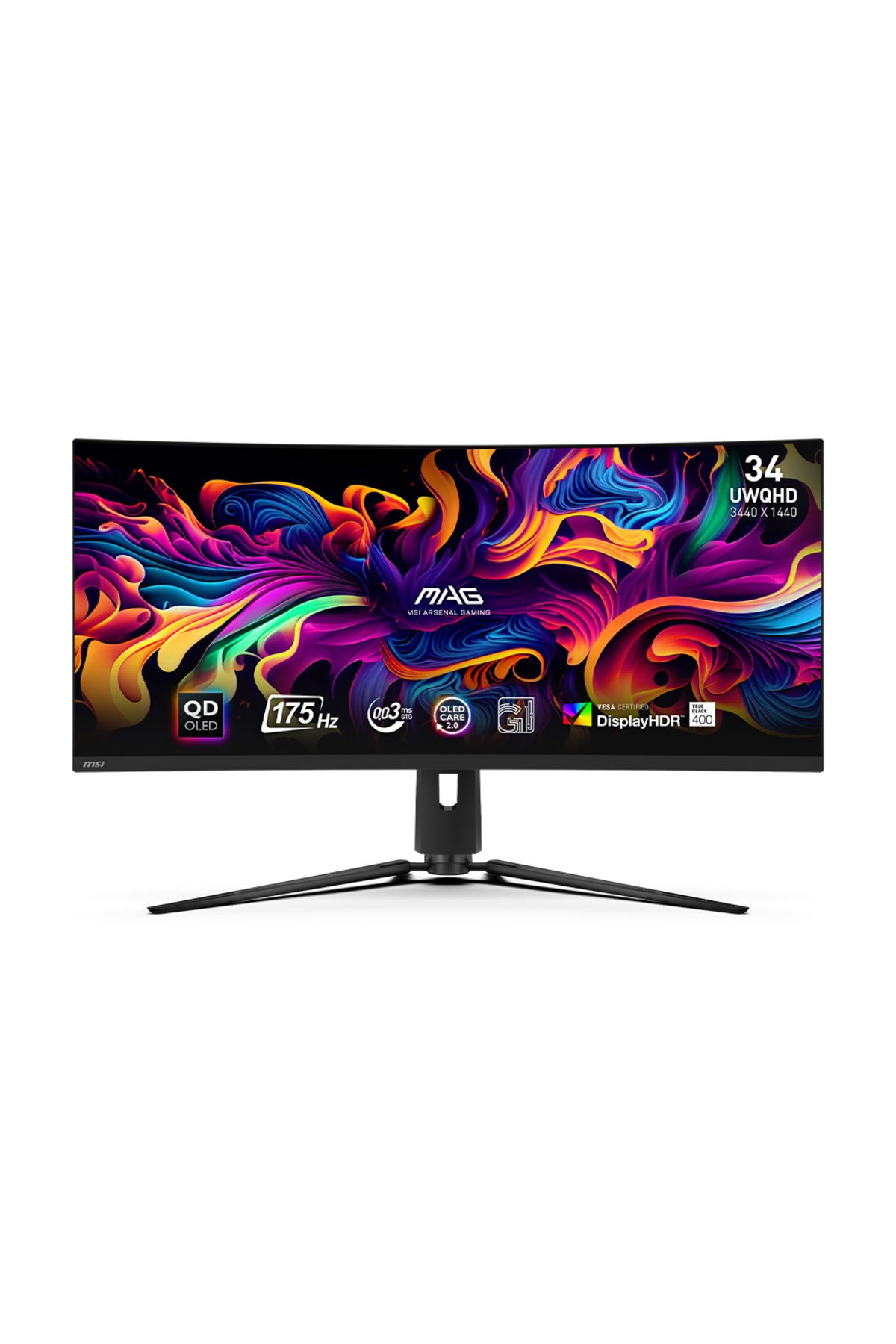 Mag 341CQP QD-OLED 34″ 175Hz 0.03ms FreeSync Premium Pro UWQHD Curved Gaming Monitor