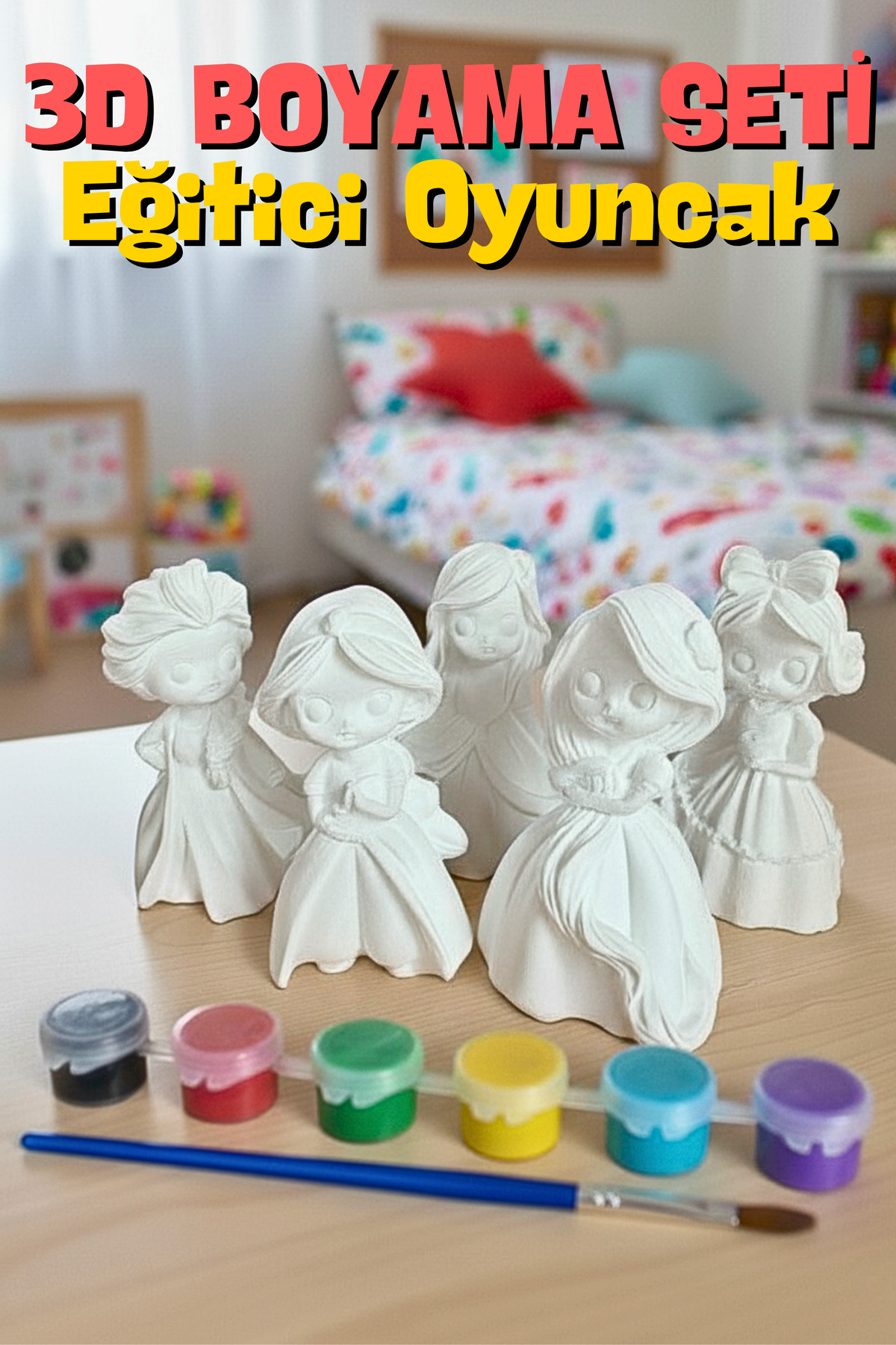 فیگور پرنسس ۵ تکه مجسمه سنگی فعالیت نقاشی کودکان