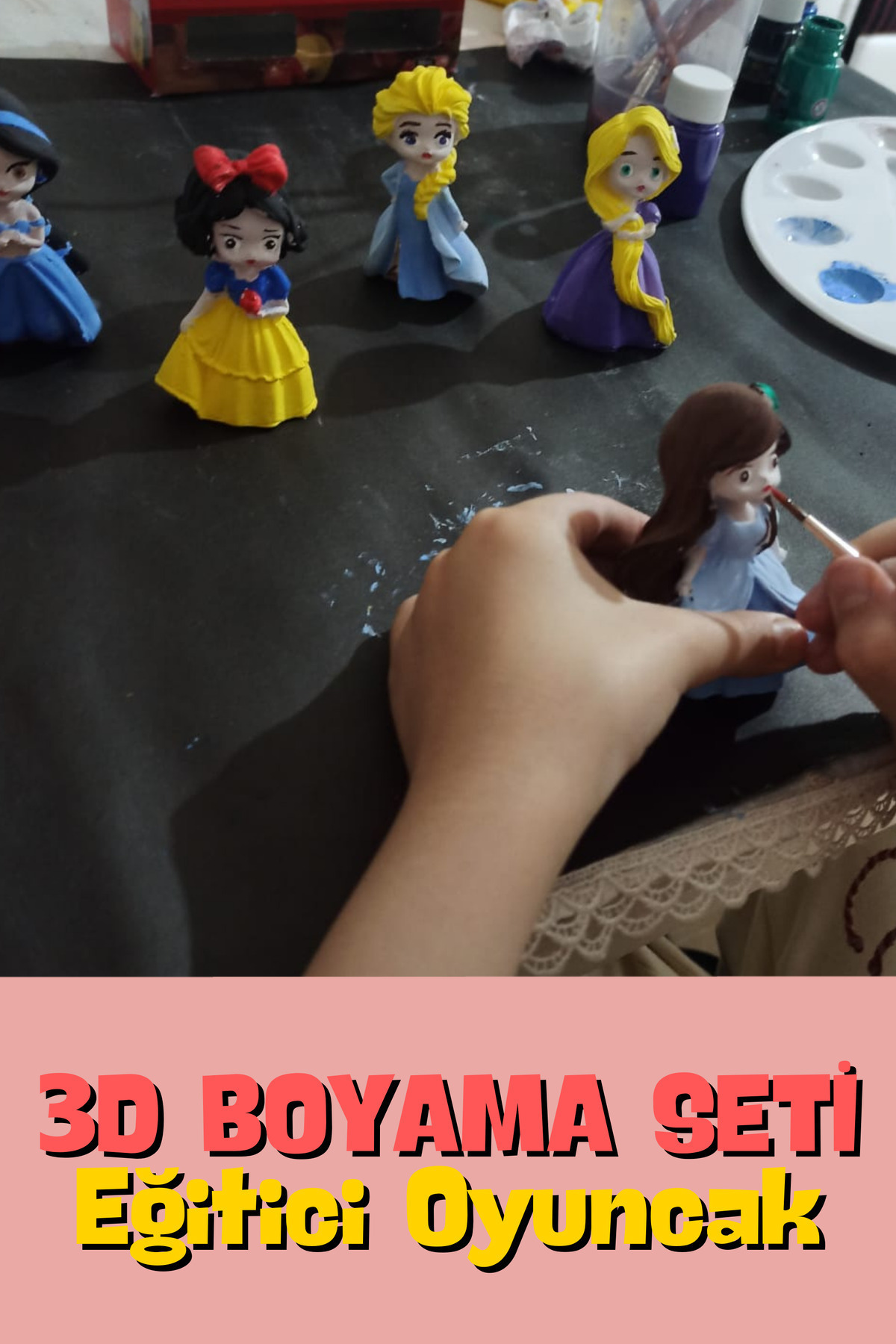 فیگور پرنسس ۵ تکه مجسمه سنگی فعالیت نقاشی کودکان