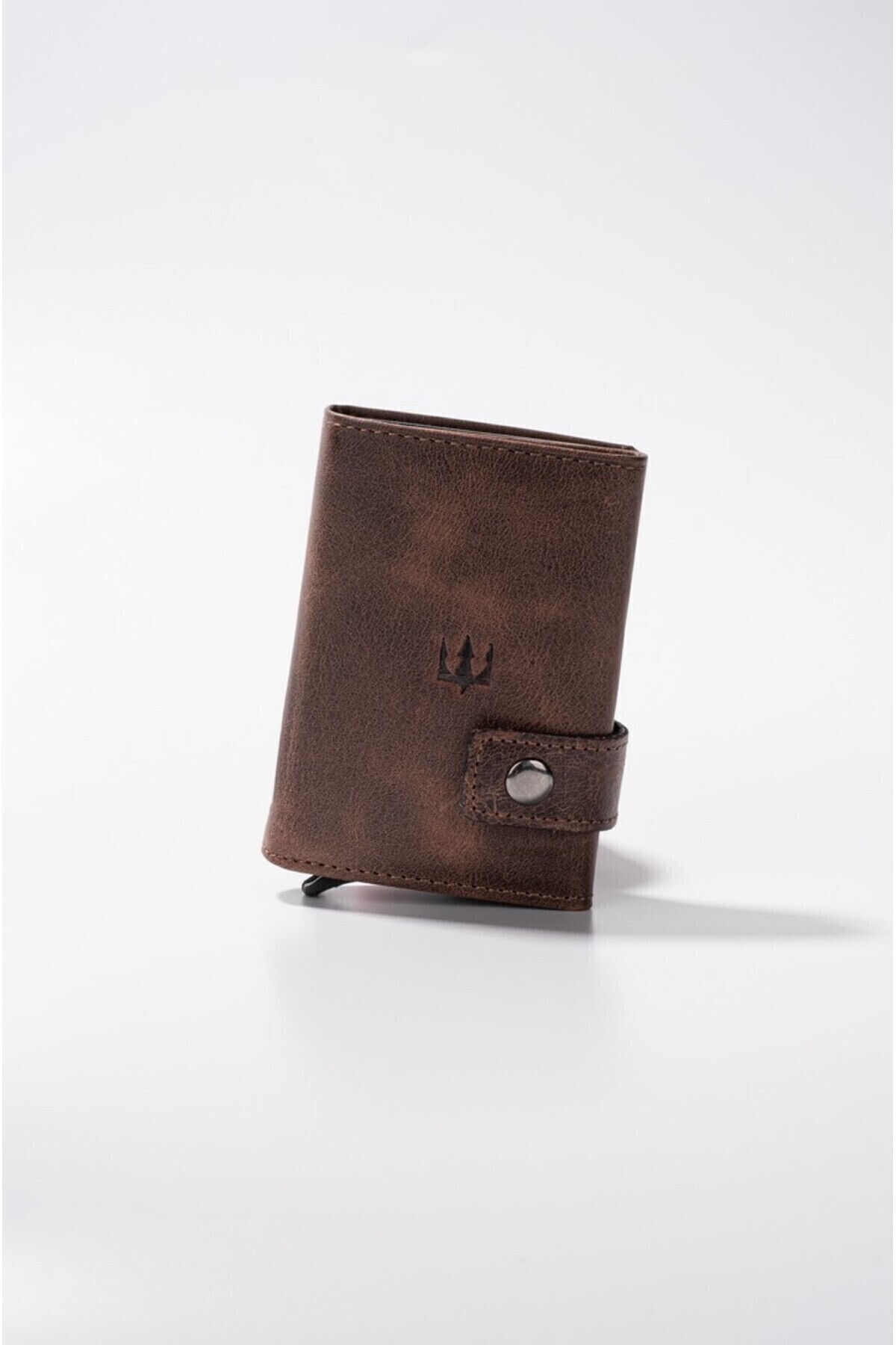 Getto Deri Moon Mekanizmalı Hakiki Deri Minimal Kişiye Özel İsim Baskılı Cüzdan