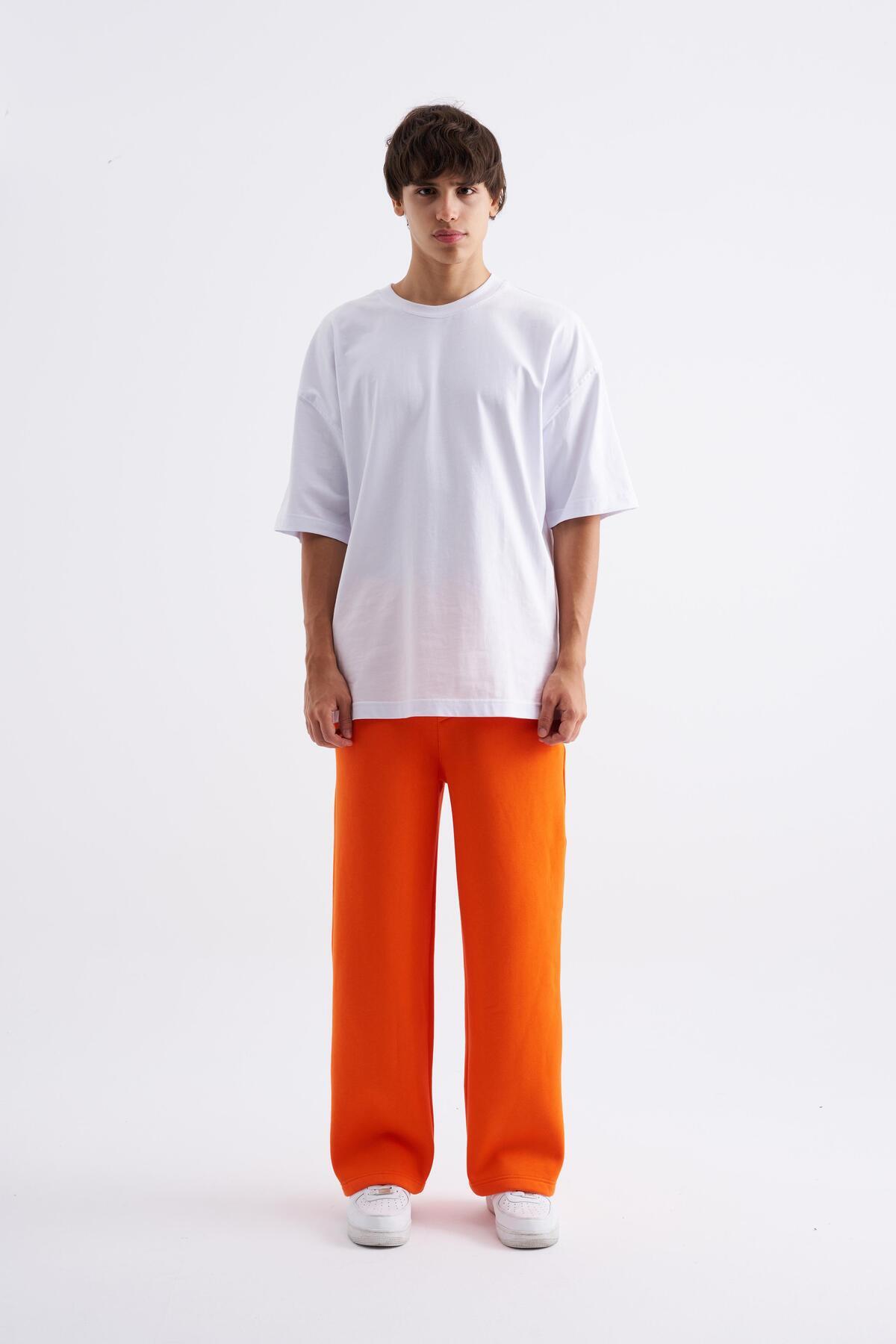 ماشینیست شلوار راحتی مردانه گشاد و گشاد نارنجی